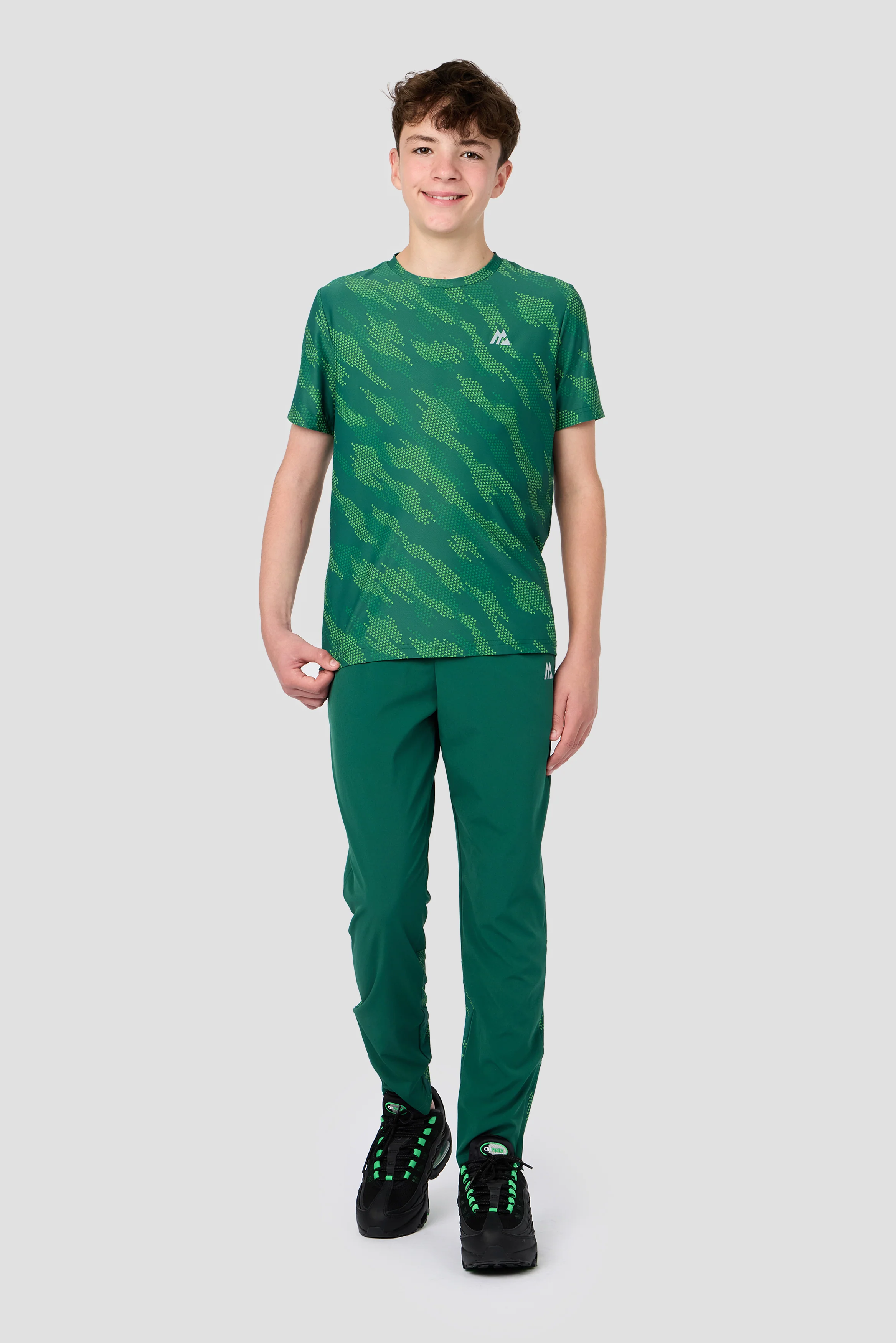 Boys Thera T-Shirt - Evergreen/Sherwood/Neon Green - Image 3