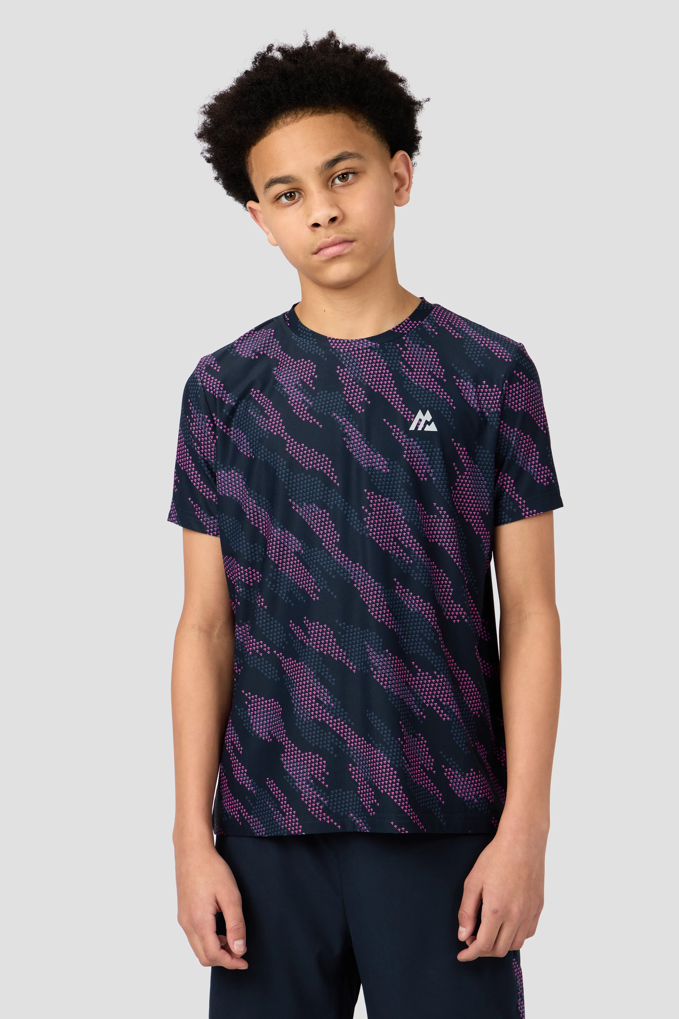 Boys Thera T-Shirt - Navy Void/Greyed Indigo/Knockout Pink