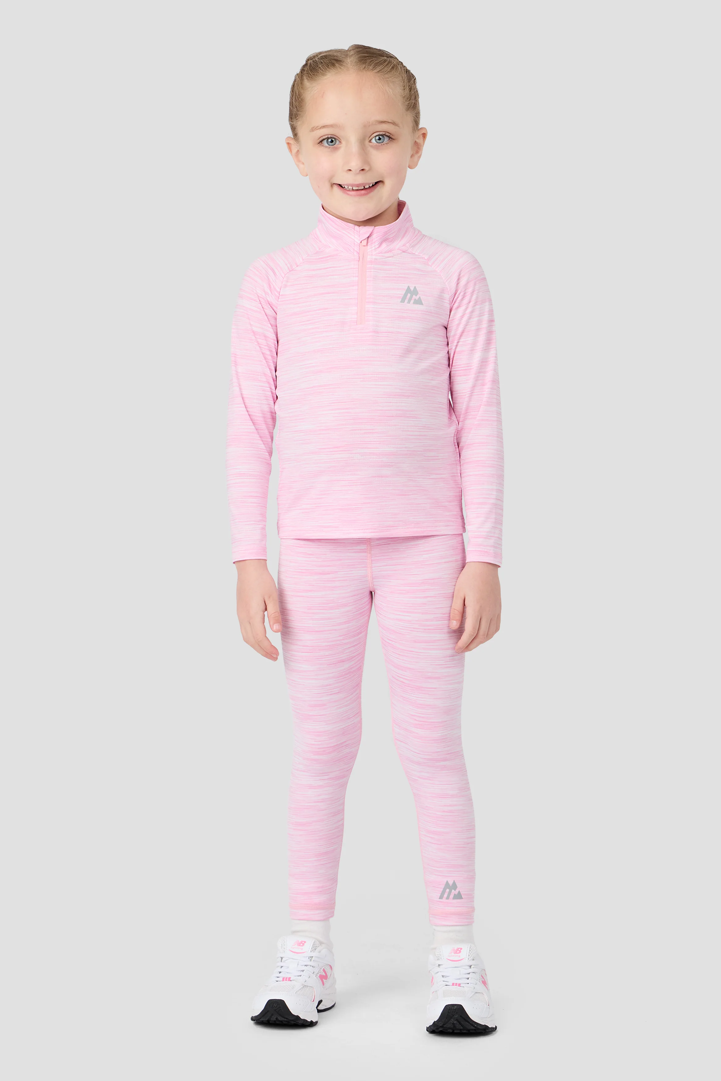 Infant Girls Trail 1/4 Zip/Legging Set - Soft Pink/White