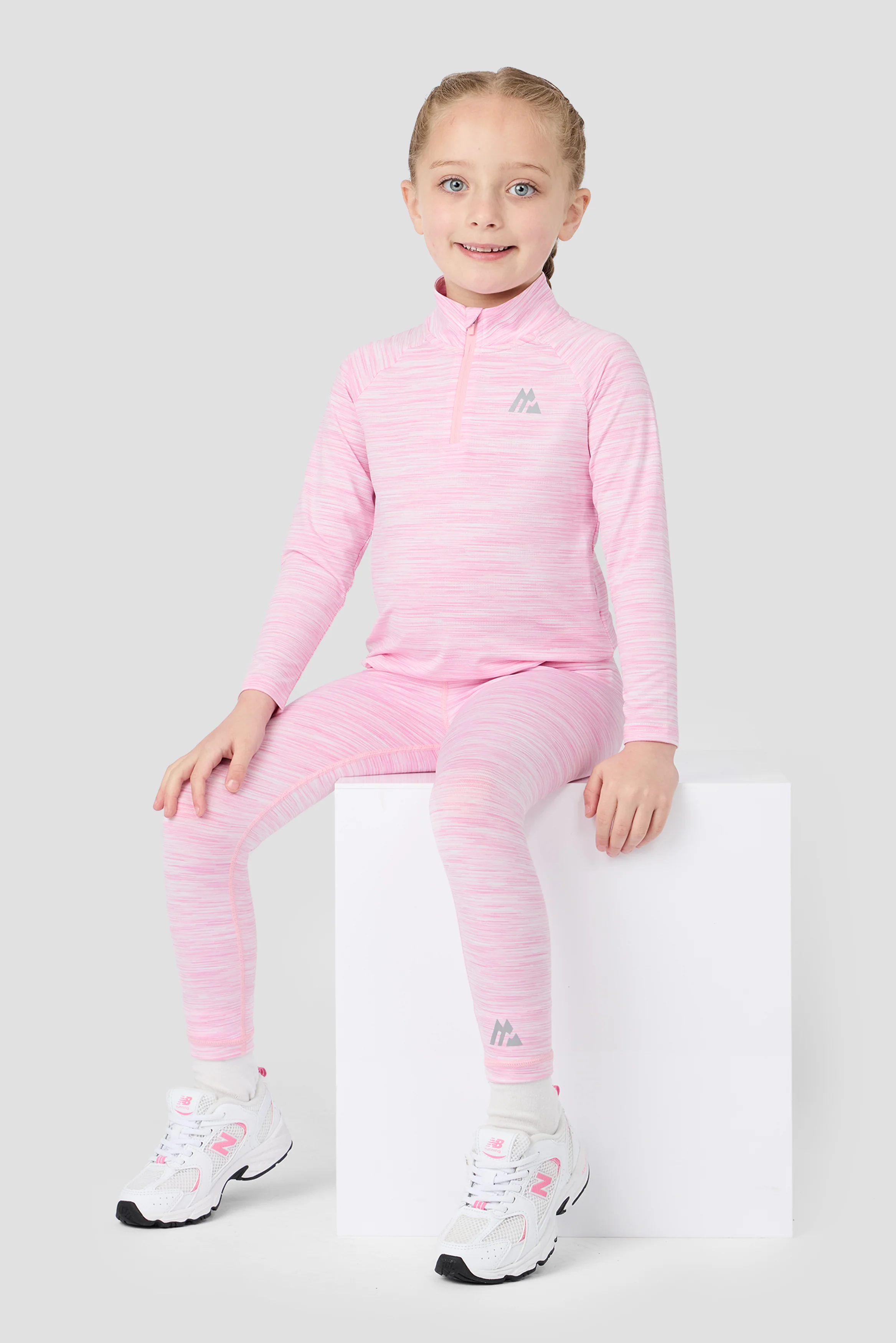 Infant Girls Trail 1/4 Zip/Legging Set - Soft Pink/White - Image 3