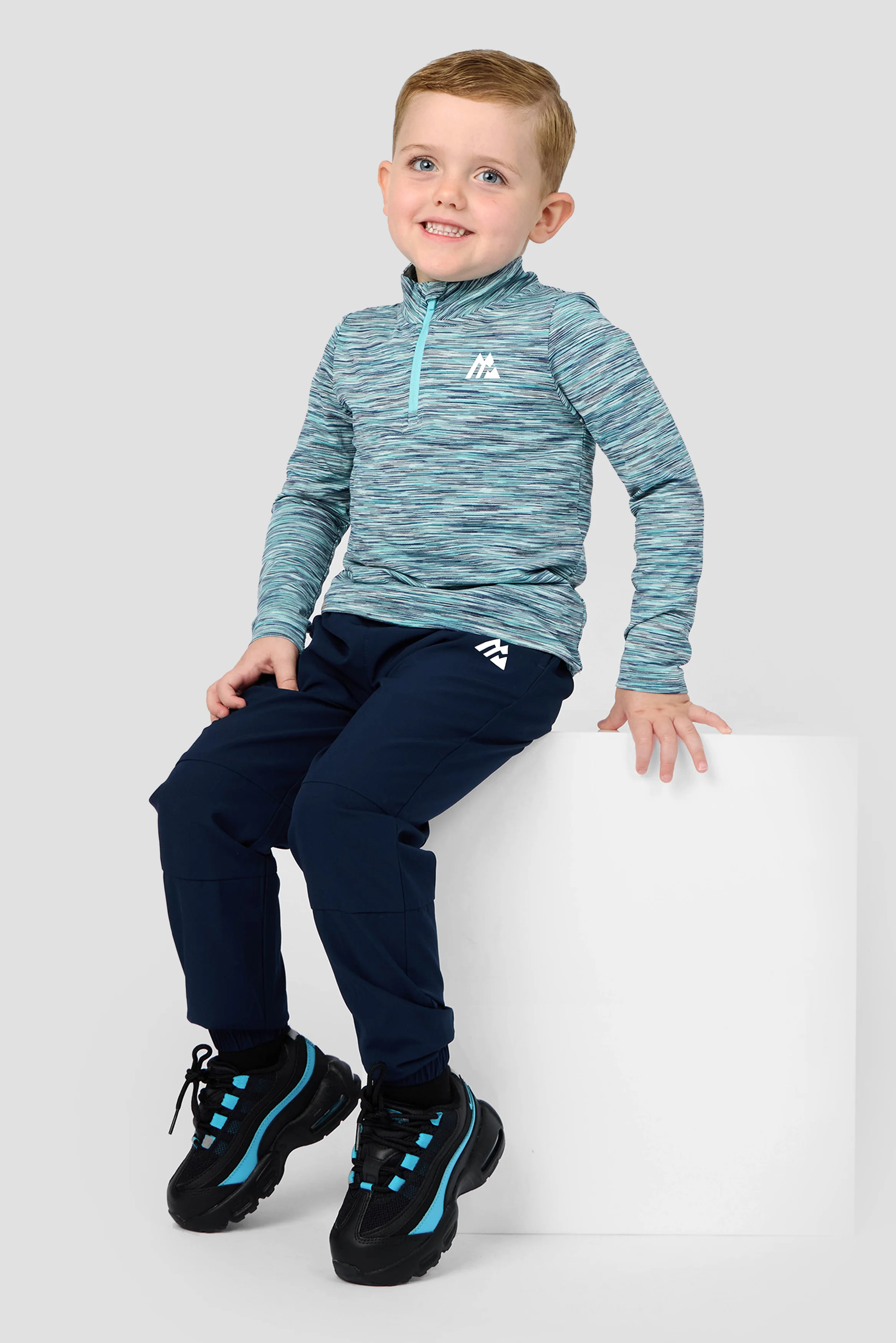 Infant Boys Trail 1/4 Zip/Pant Set - Blue/Navy/White - Image 3