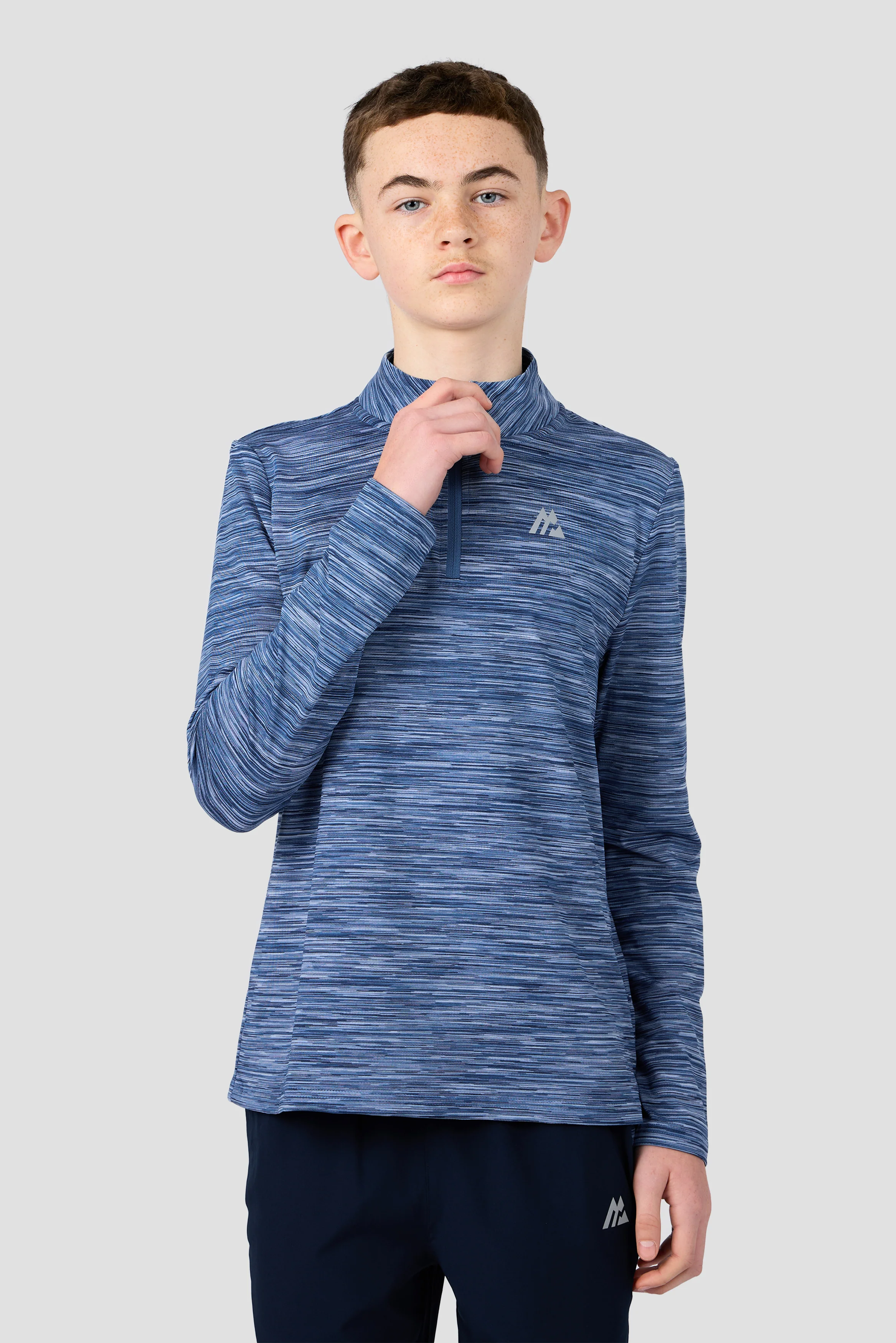 Boys Trail 1/4 Zip - Navy/Charcoal Blue Multi
