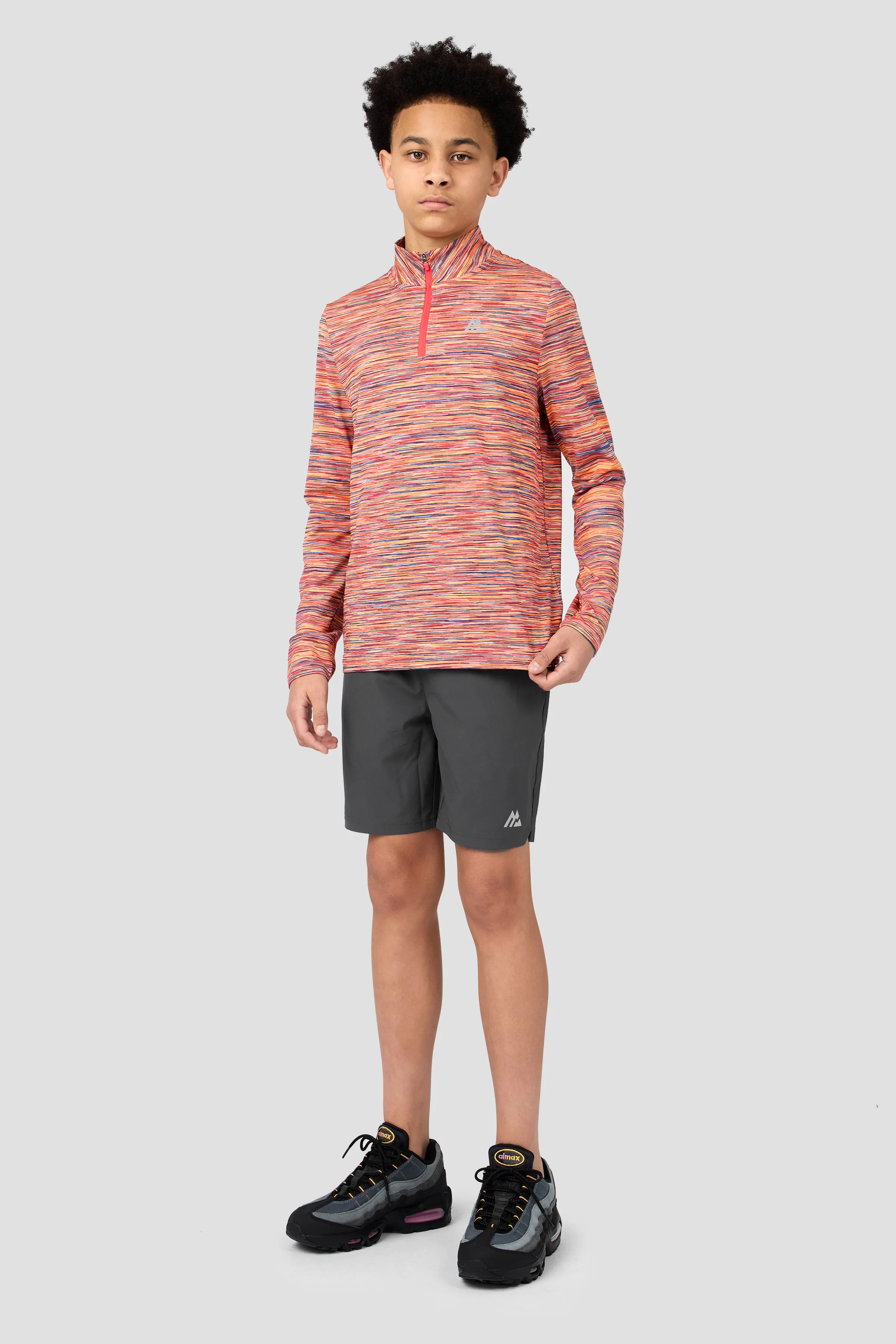 Boys Trail 1/4 Zip - Orange/Red/Blue - Image 4