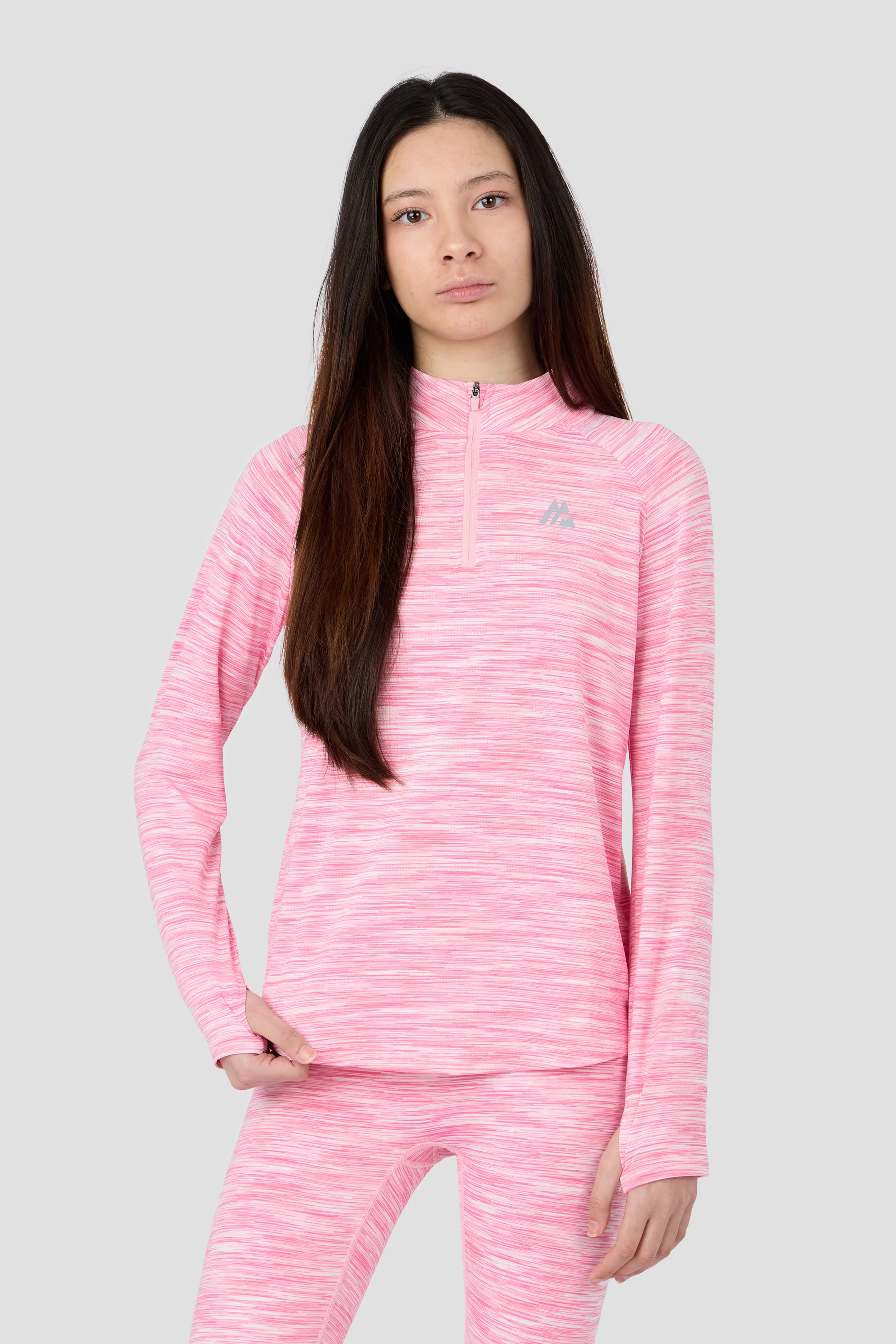 Girls Trail 1/4 Zip - Pink Blossom Multi