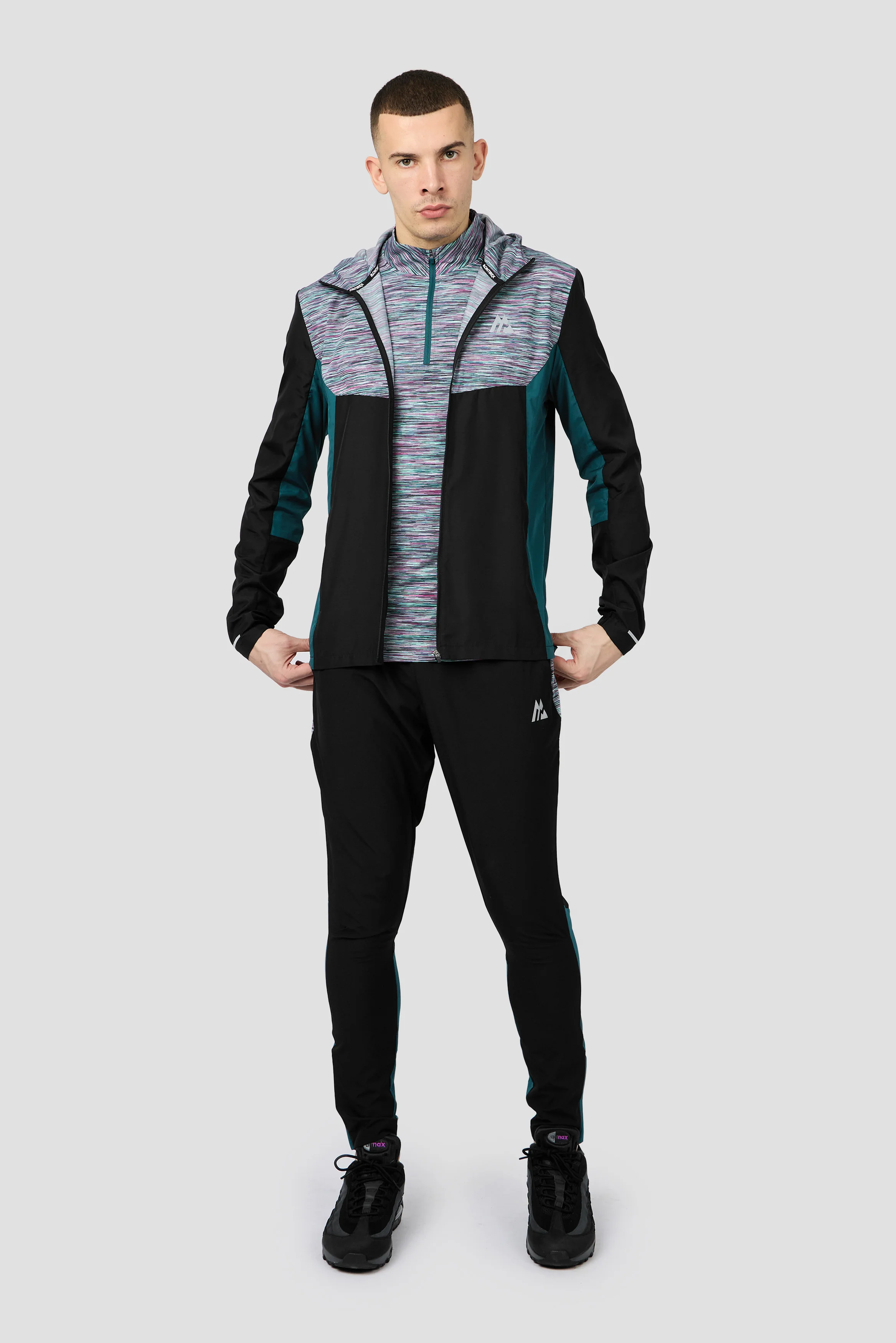 Trail 1/4 Zip - Black/Teal/Pink/White - Image 4