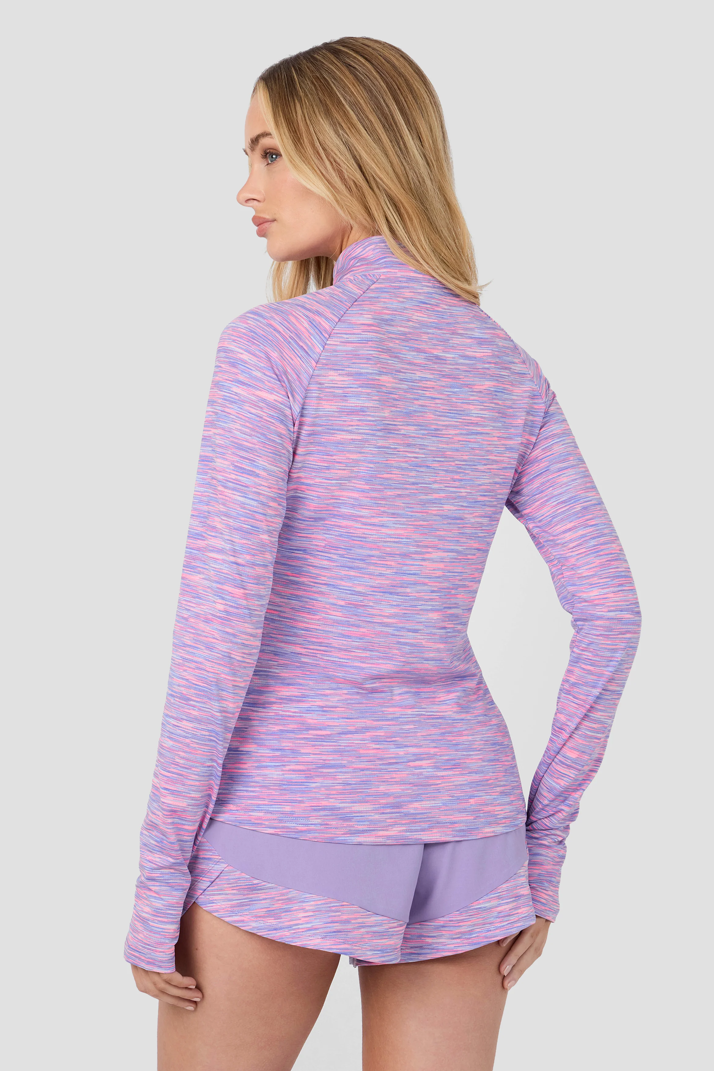 Women's Trail 1/4 Zip - Pink/Lilac/White - Image 2
