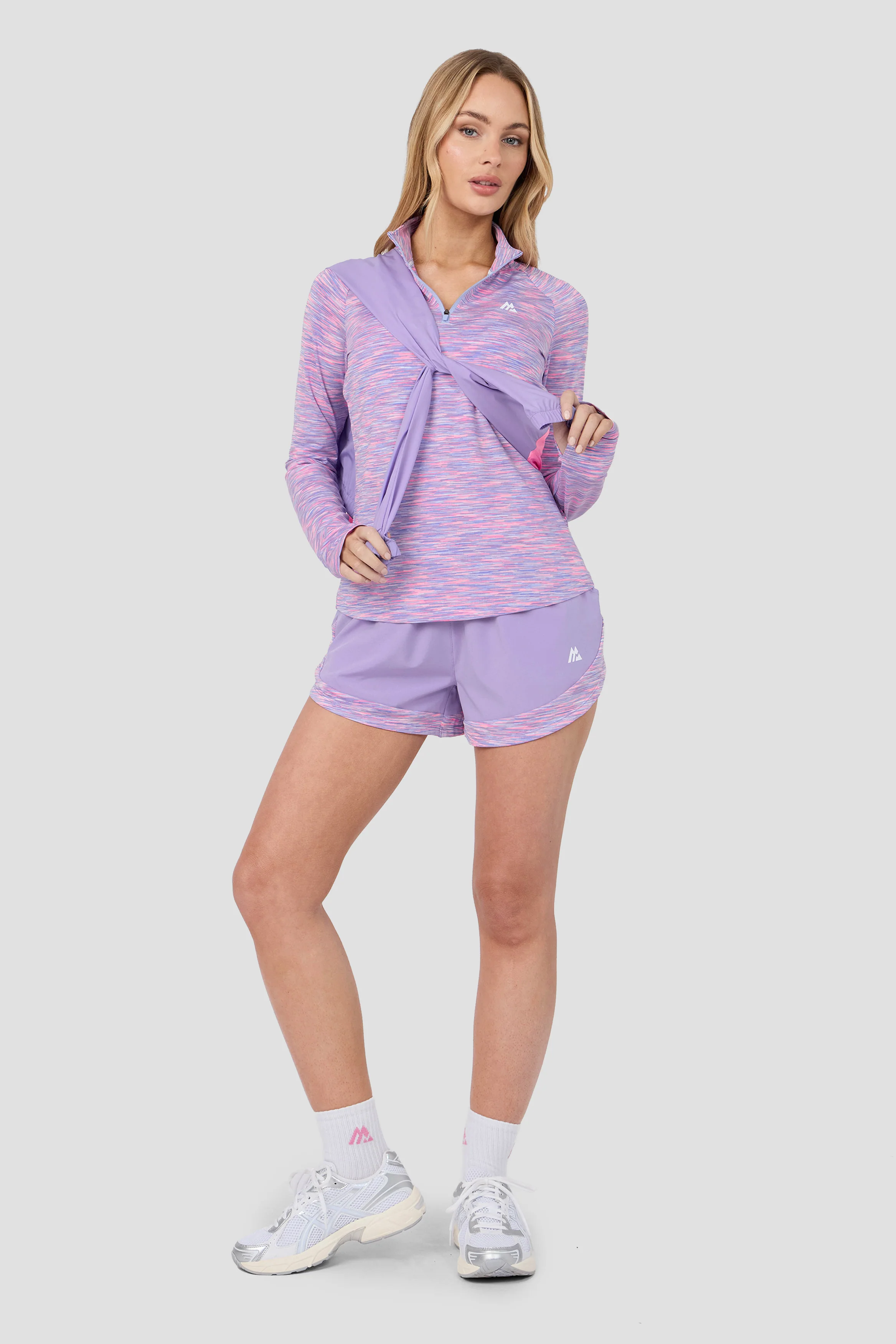 Women's Trail 1/4 Zip - Pink/Lilac/White - Image 3