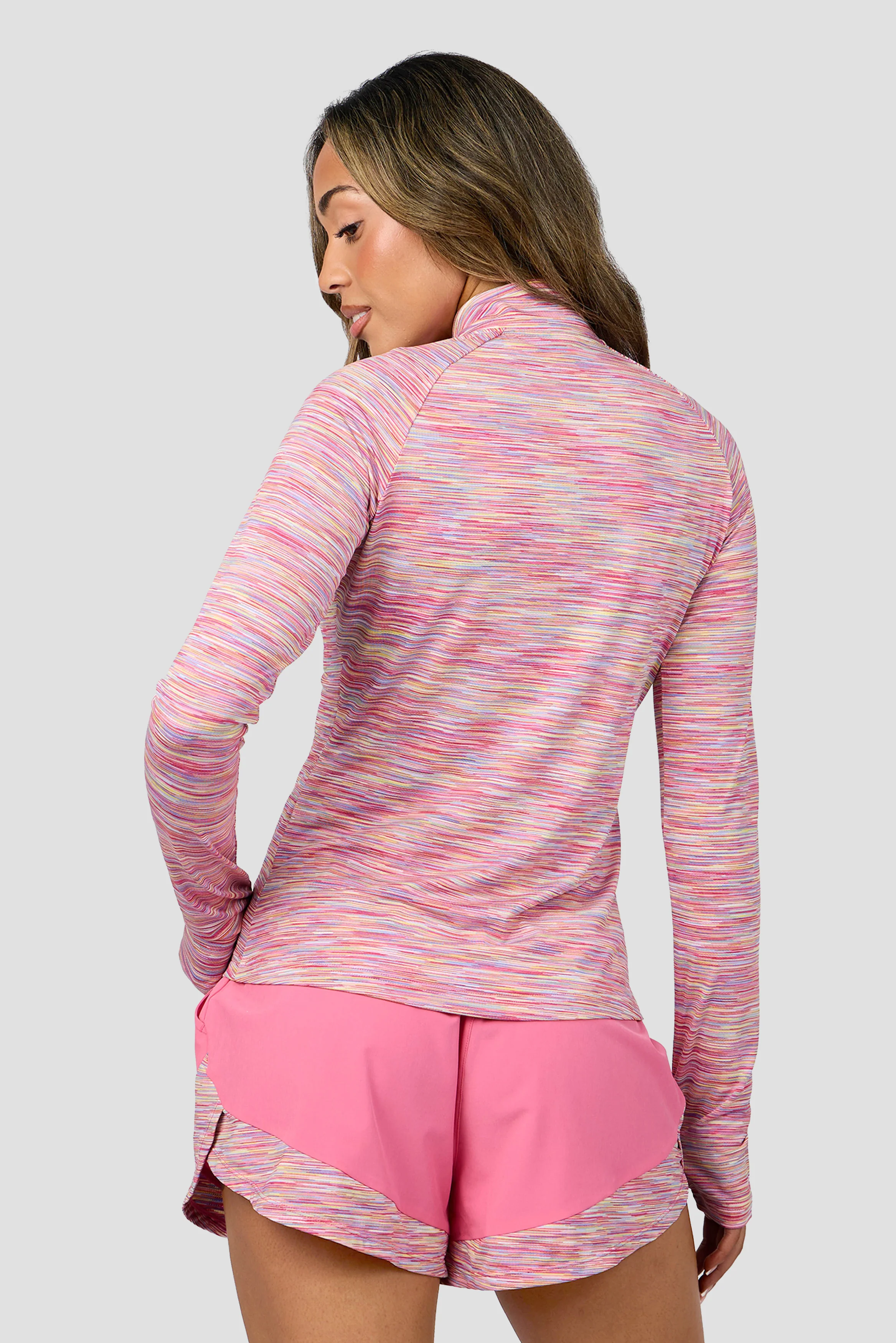 Women's Trail 1/4 Zip - Pink/Yellow/Lilac/White - Image 2