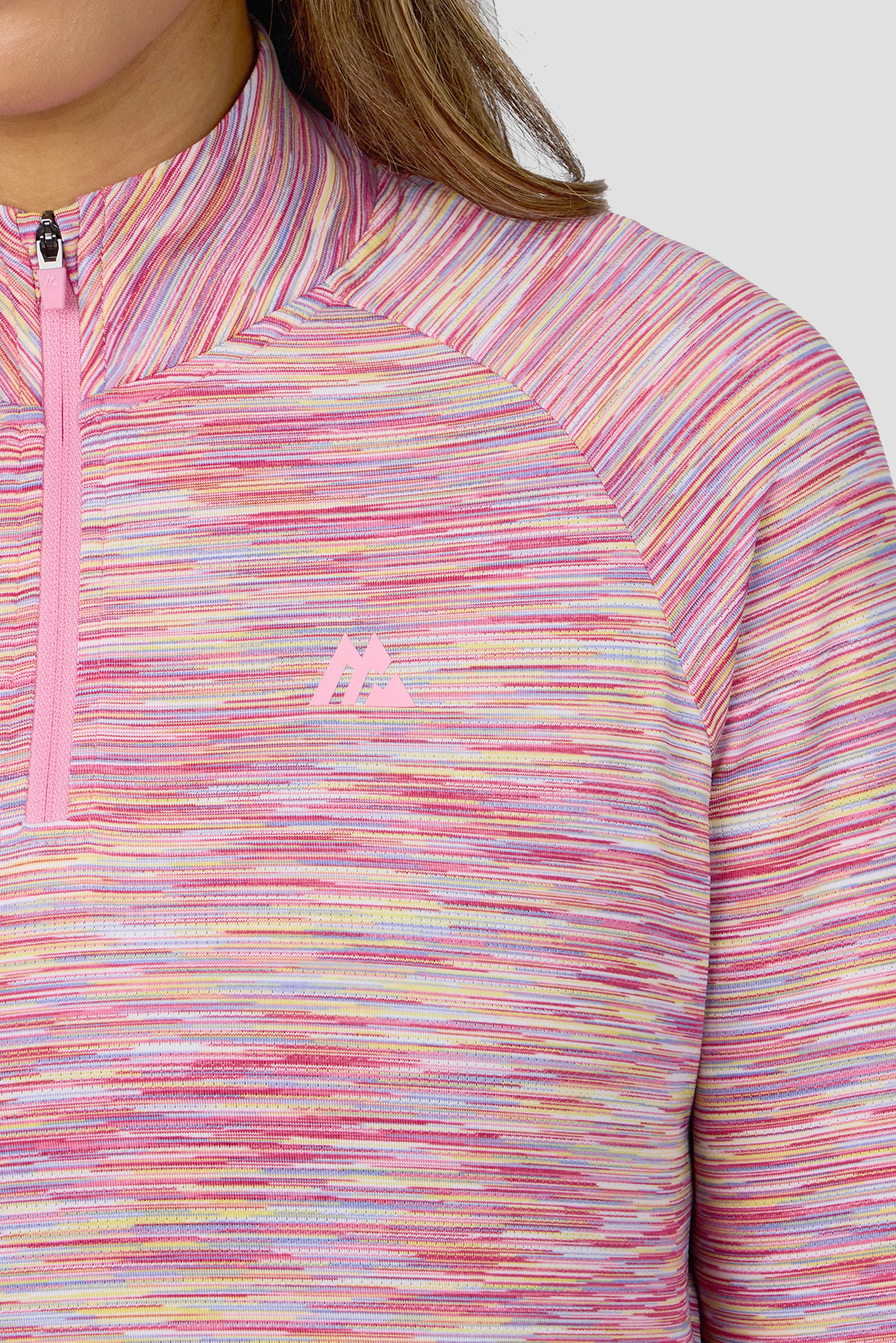 Women's Trail 1/4 Zip - Pink/Yellow/Lilac/White - Image 3