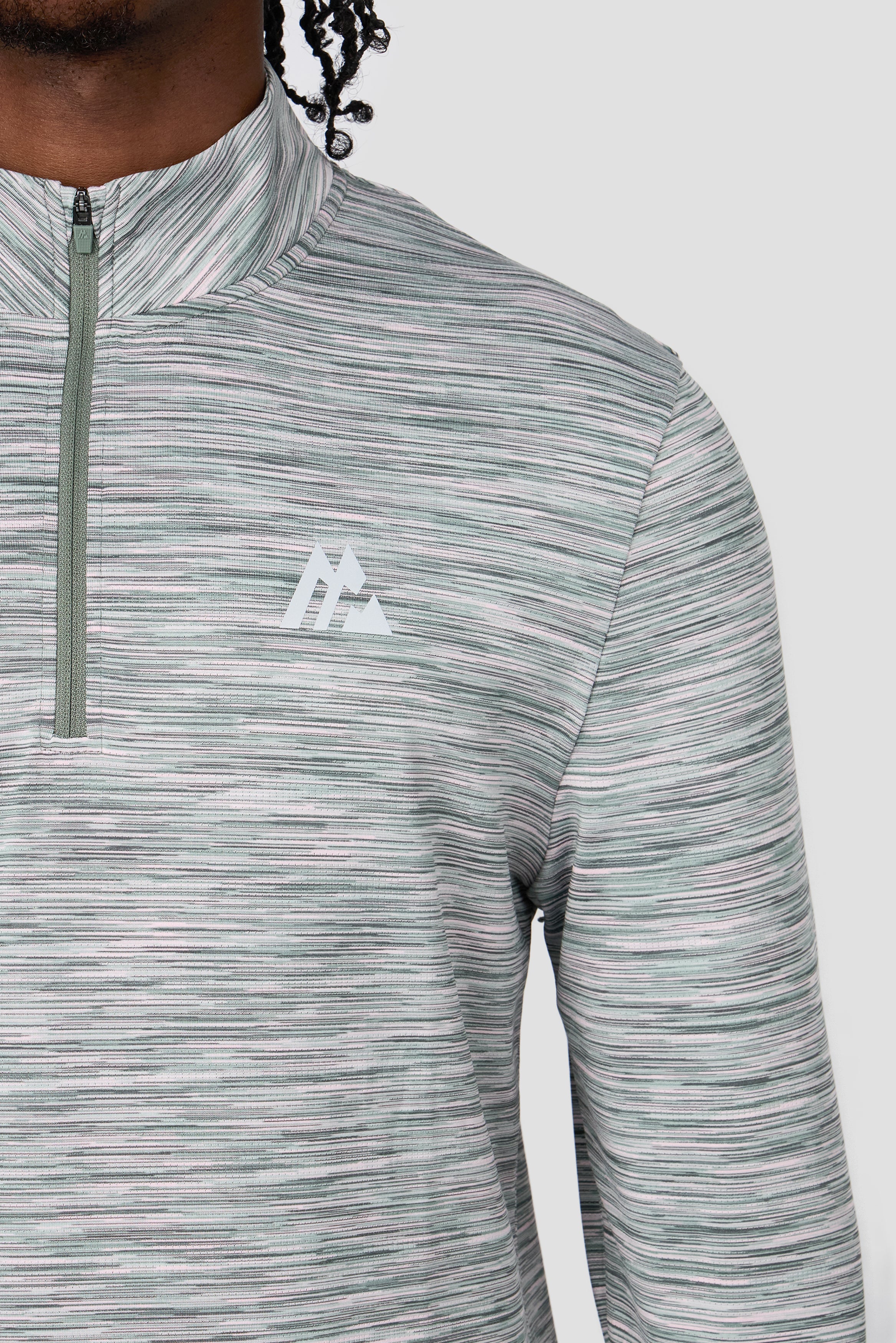 Trail 1/4 Zip - Green Slate/Pink - Image 3