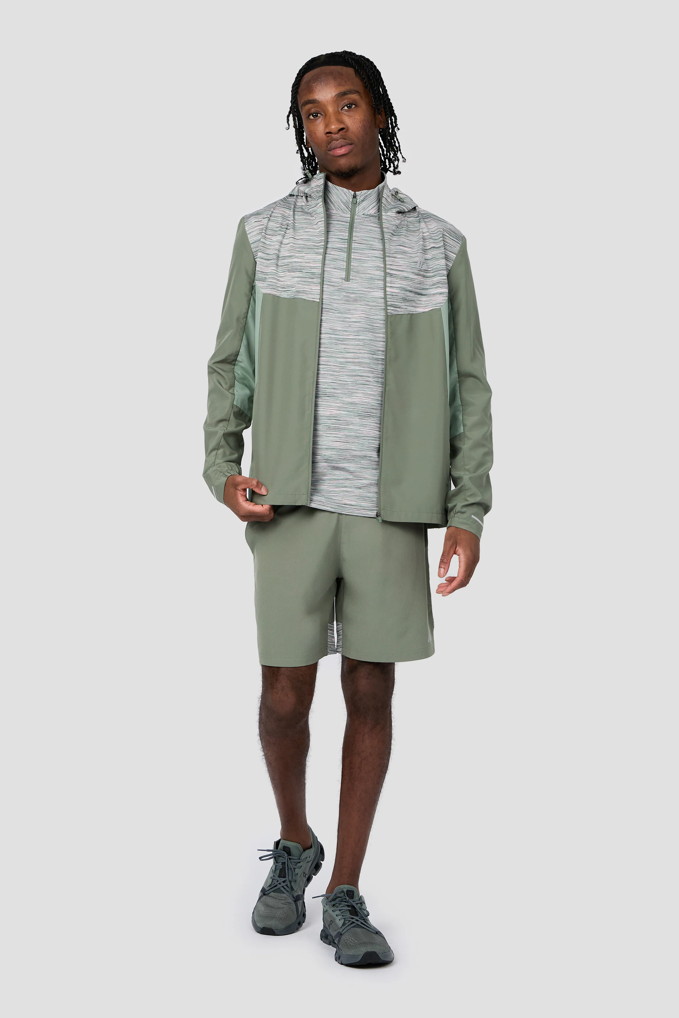 Trail 1/4 Zip - Green Slate/Pink - Image 4