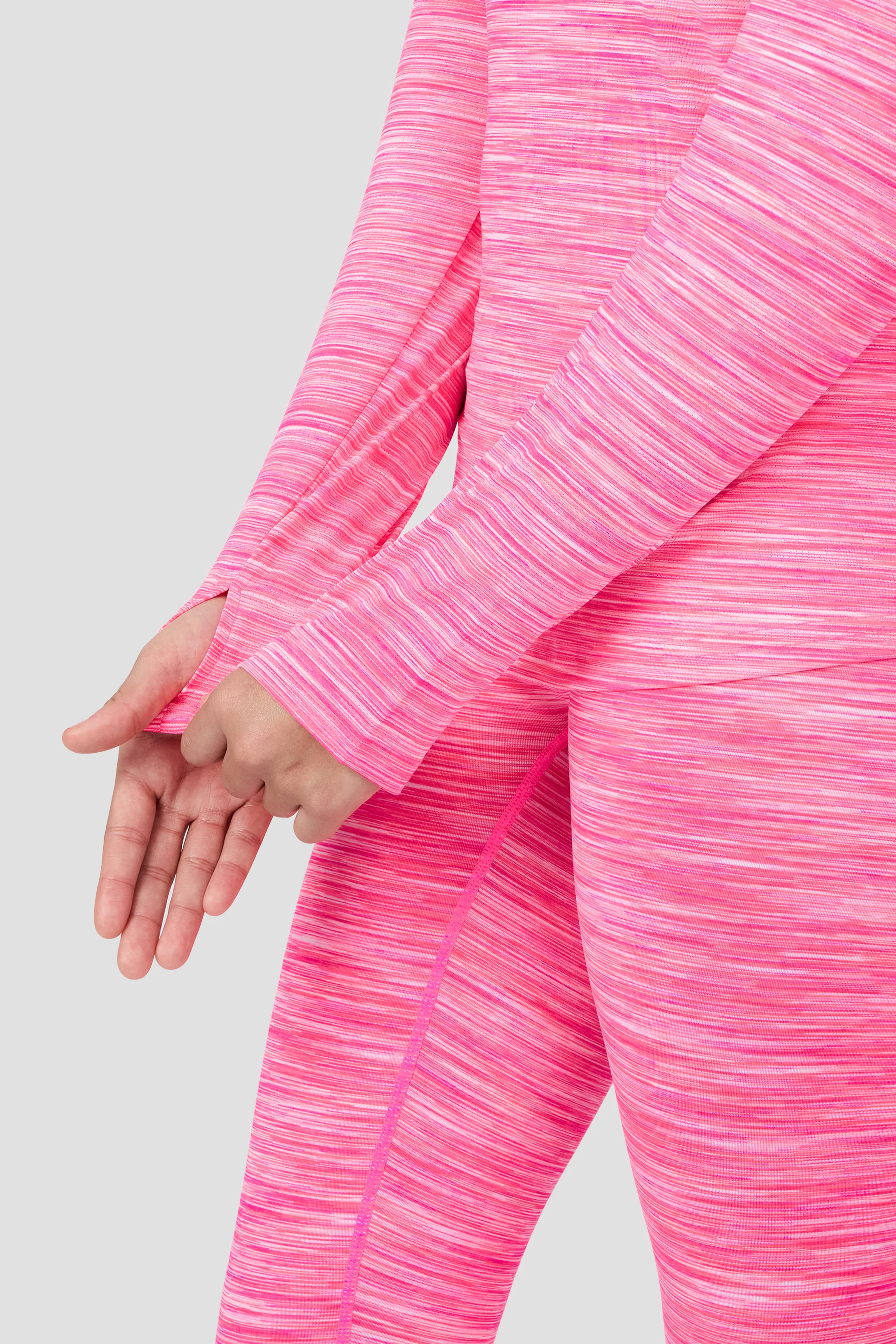 Girls Trail 1/4 Zip - Neon Pink Multi/White - Image 4