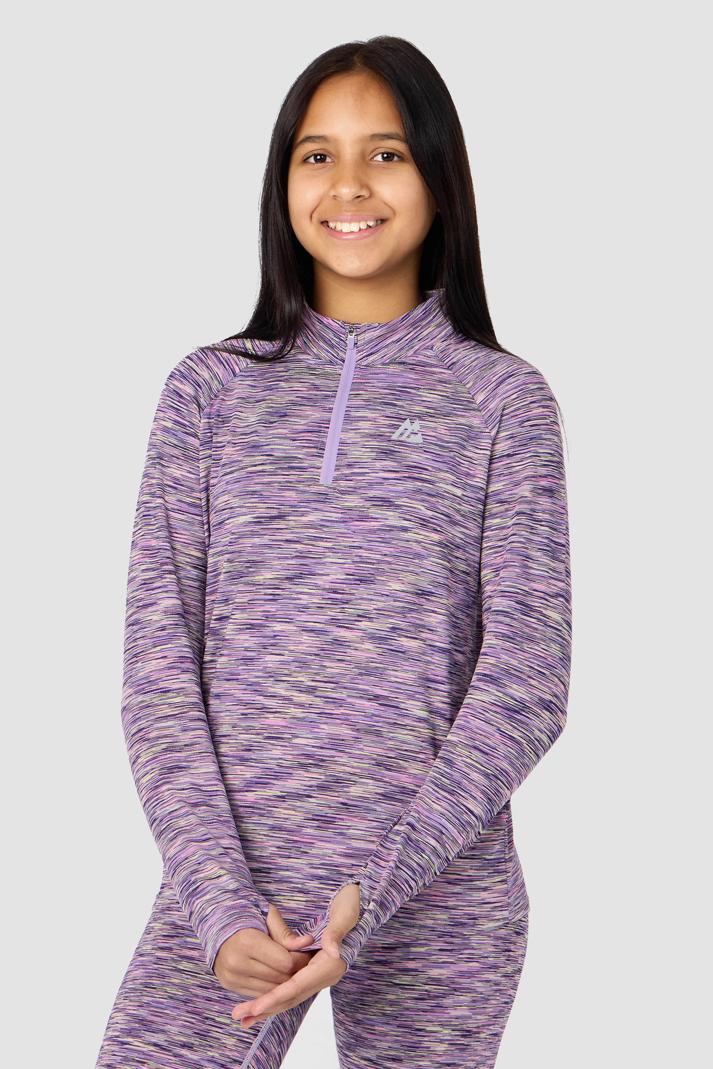 Girls Trail 1/4 Zip - Purple/Citrus