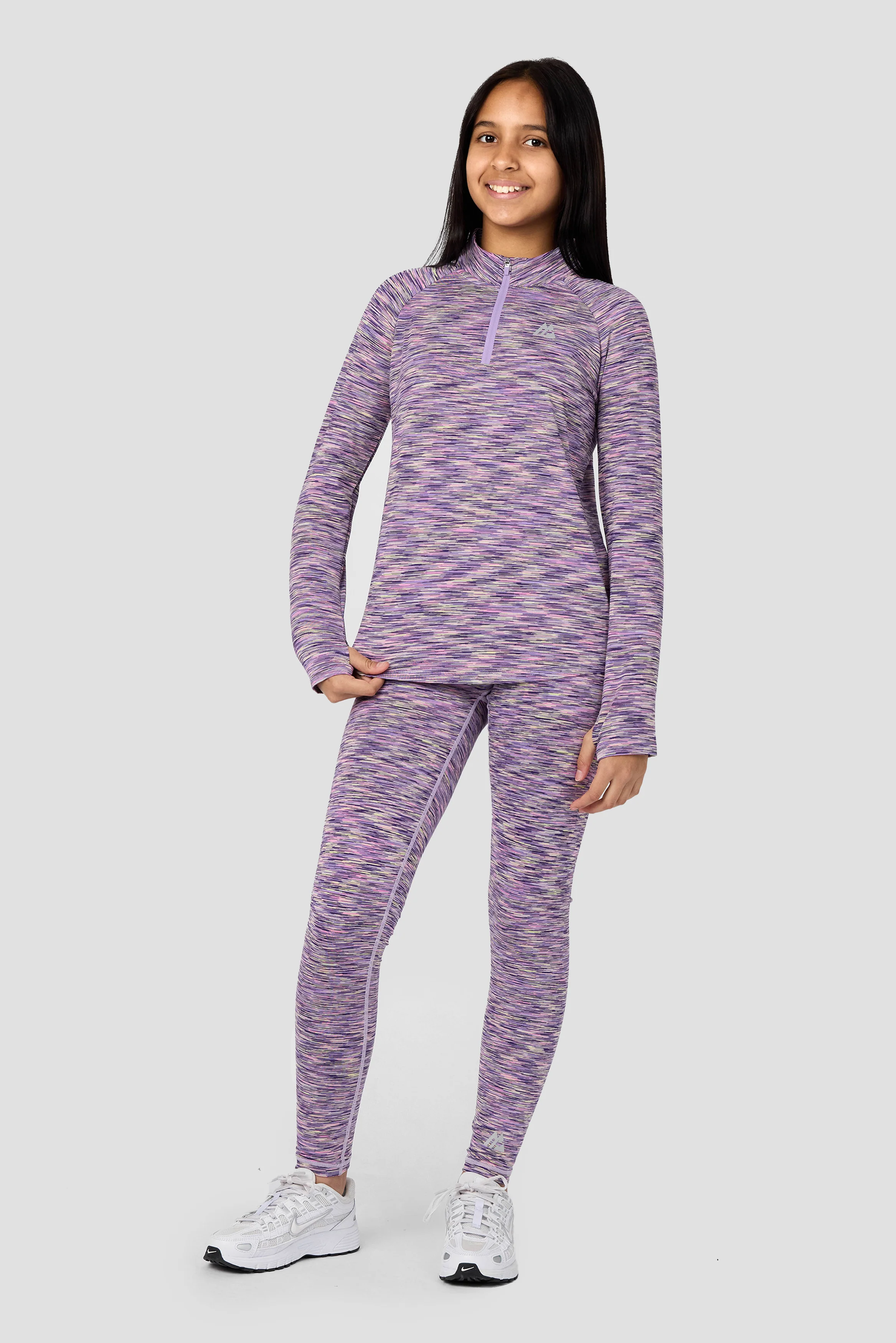 Girls Trail 1/4 Zip - Purple/Citrus - Image 3
