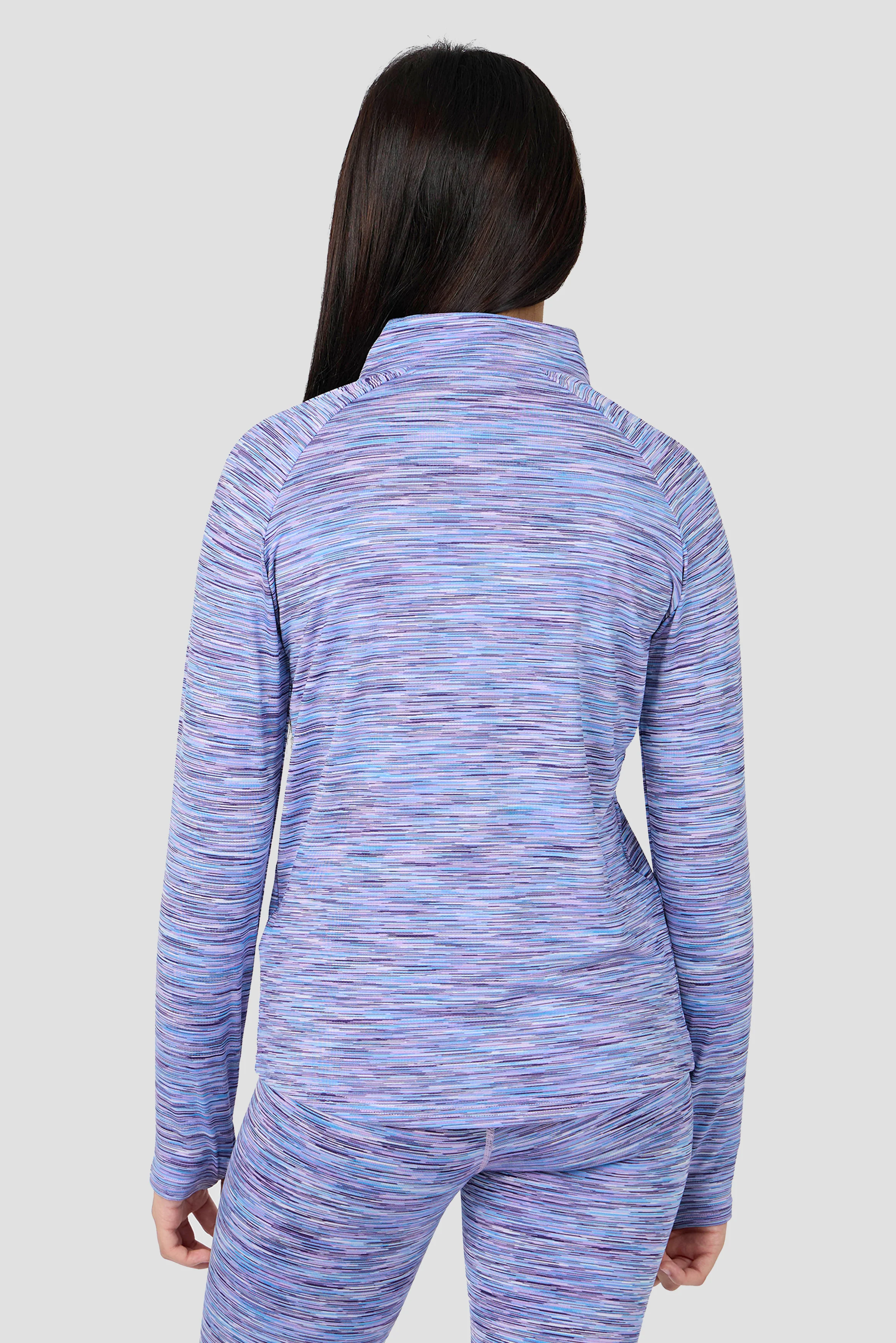 Girls Trail 1/4 Zip - Lilac/Blue/White - Image 2