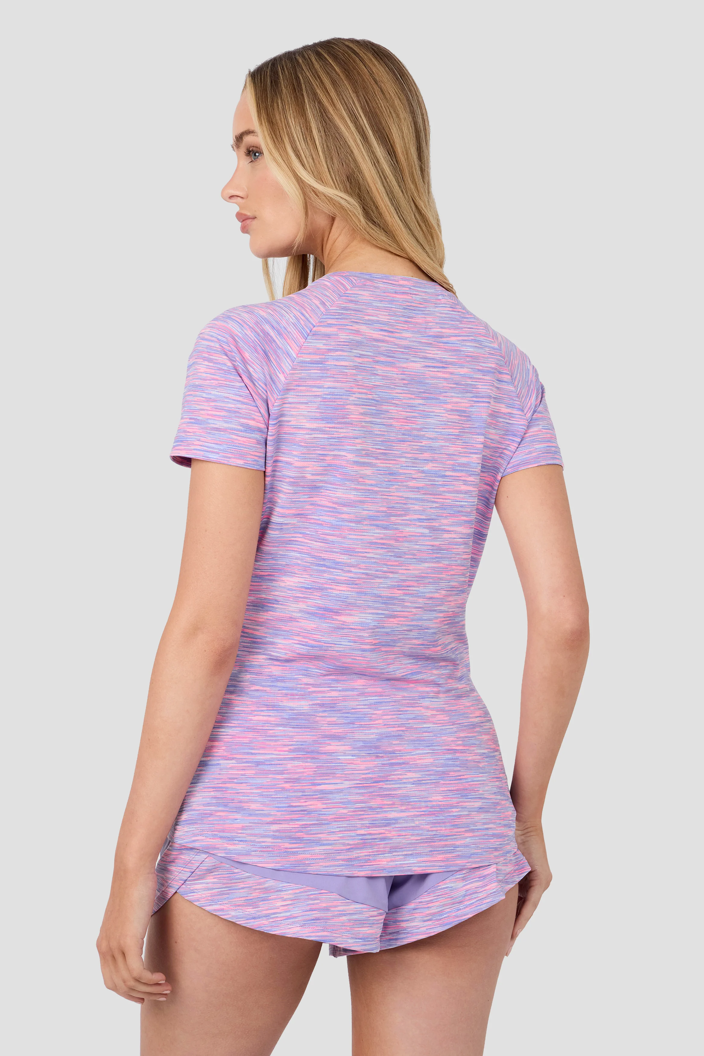 Women's Trail T-Shirt - Pink/Lilac/White - Image 2
