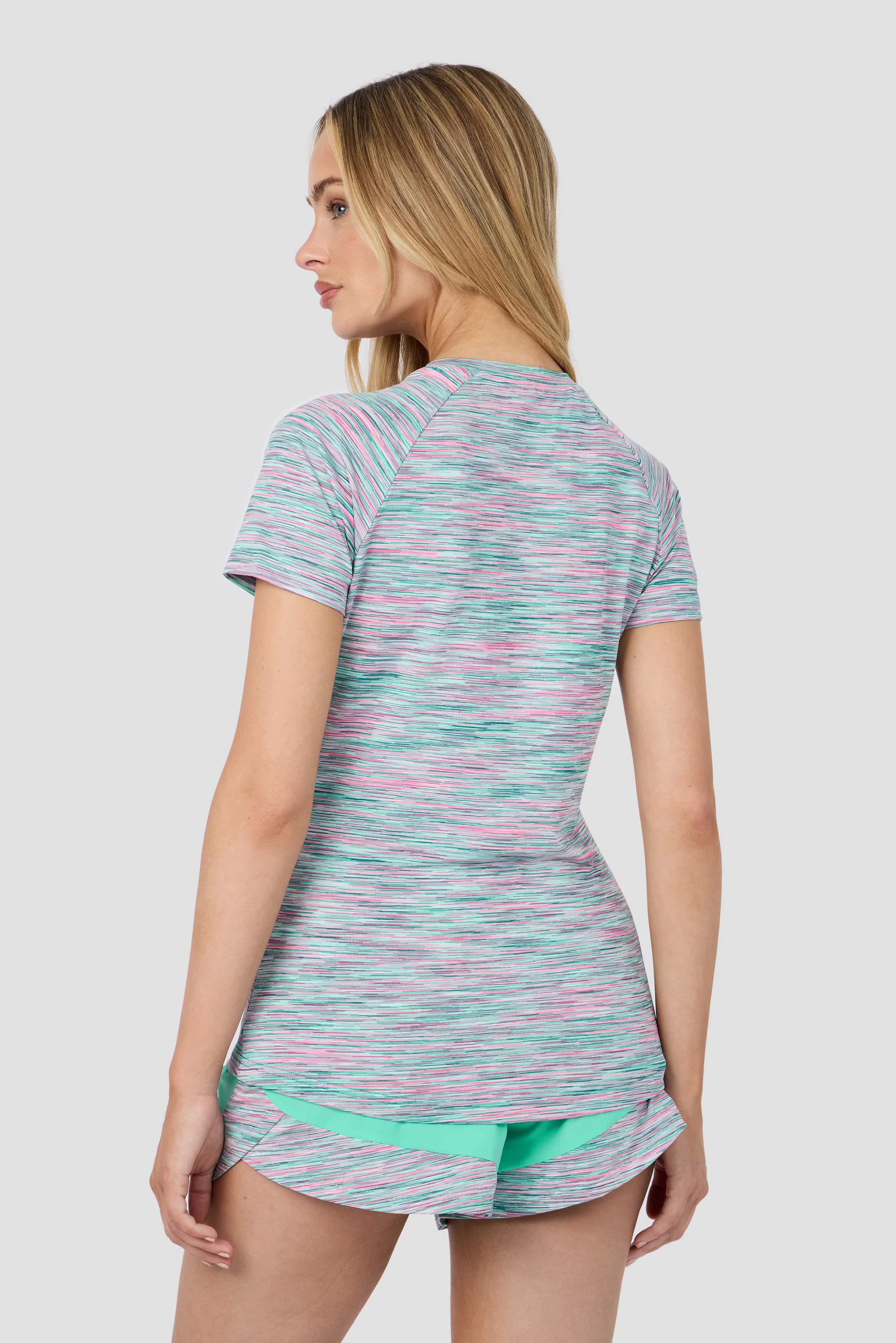 Women's Trail T-Shirt - Teal/Pink/White - Image 2