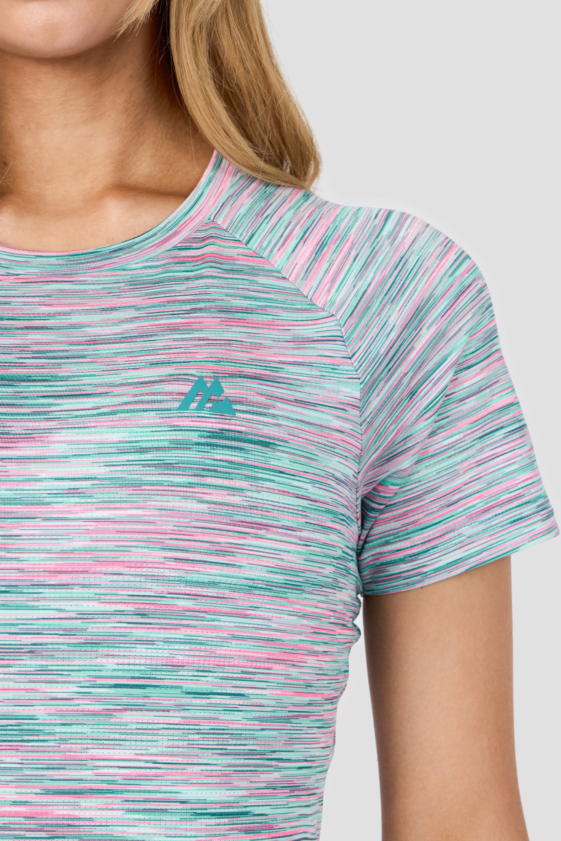 Women's Trail T-Shirt - Teal/Pink/White - Image 3