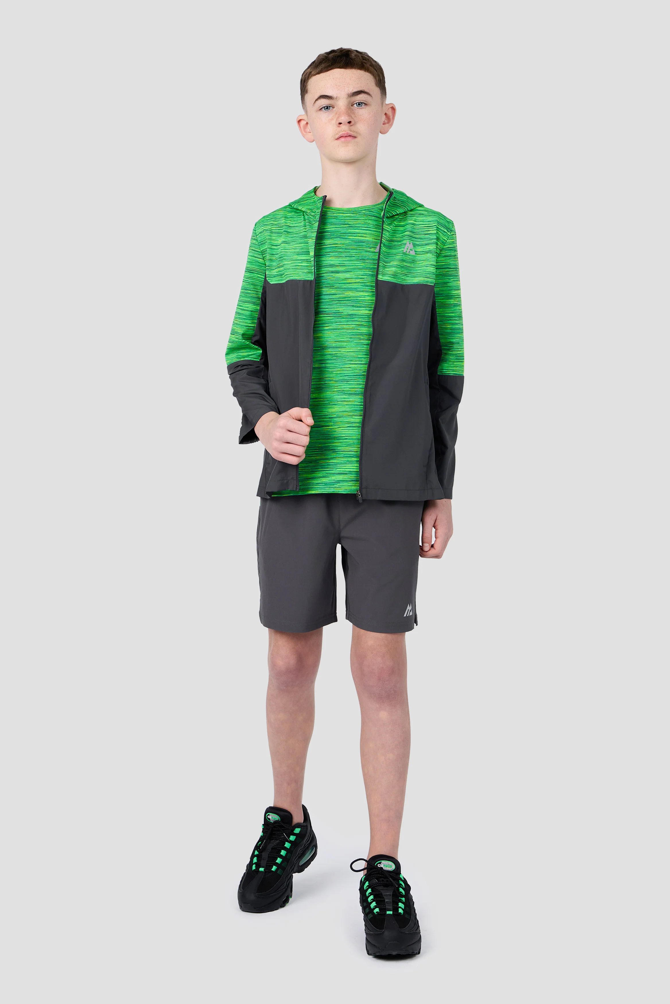 Boys Trail 2.0 Windbreaker - Grey/Green Multi - Image 8