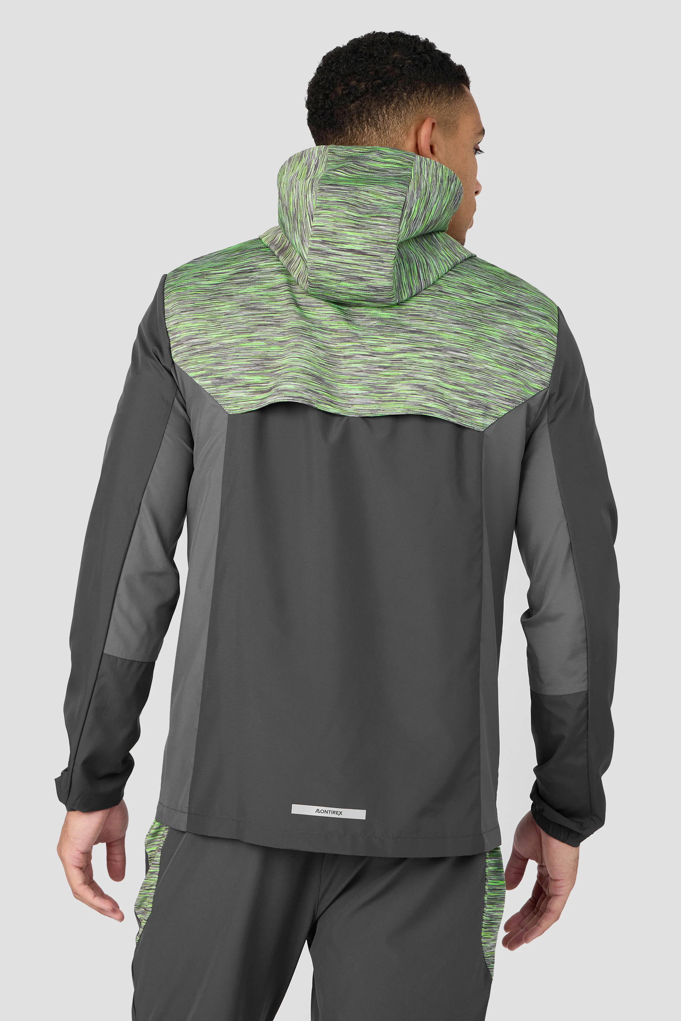 Trail Windbreaker - Grey/Neon Green - Image 2
