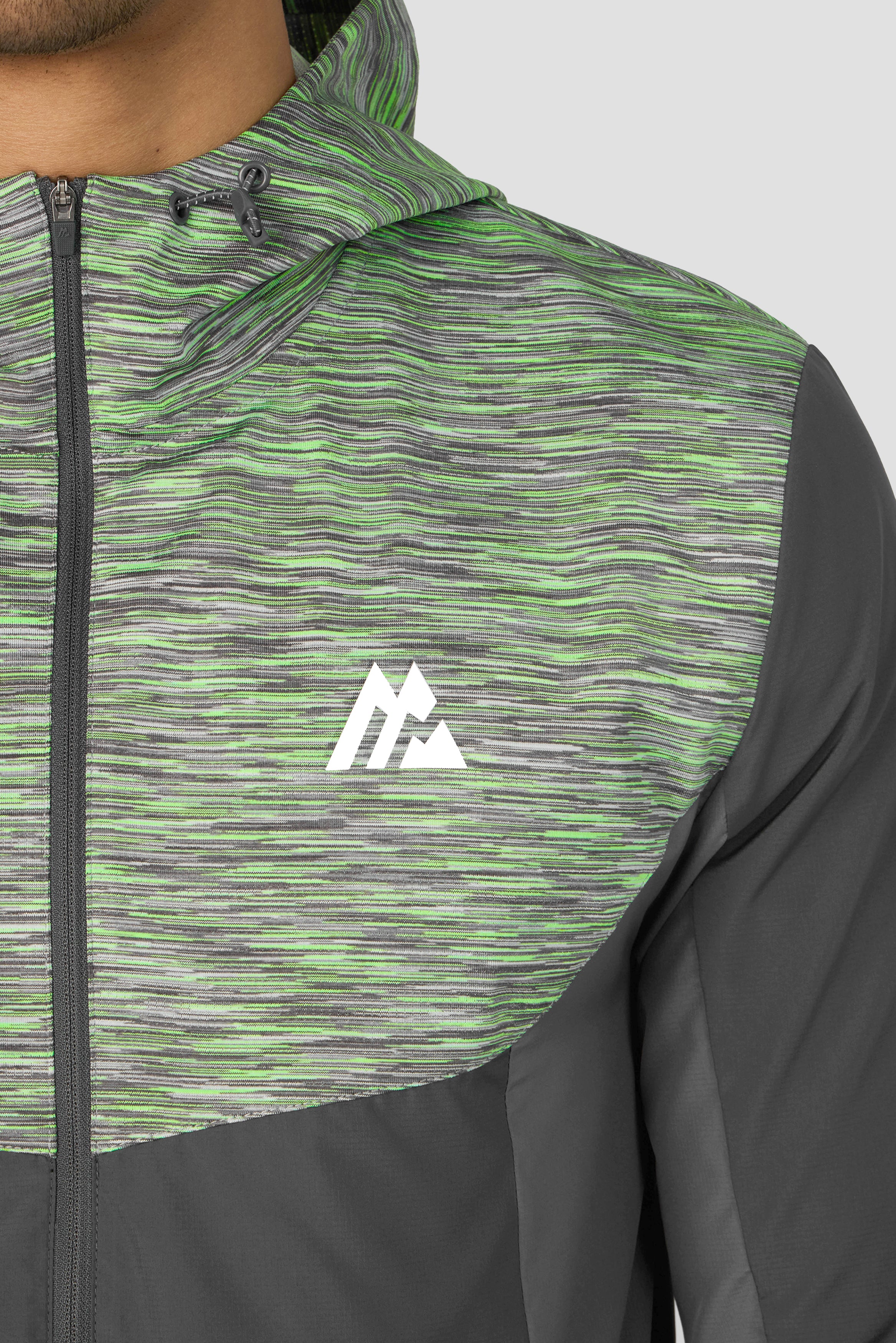 Trail Windbreaker - Grey/Neon Green - Image 3