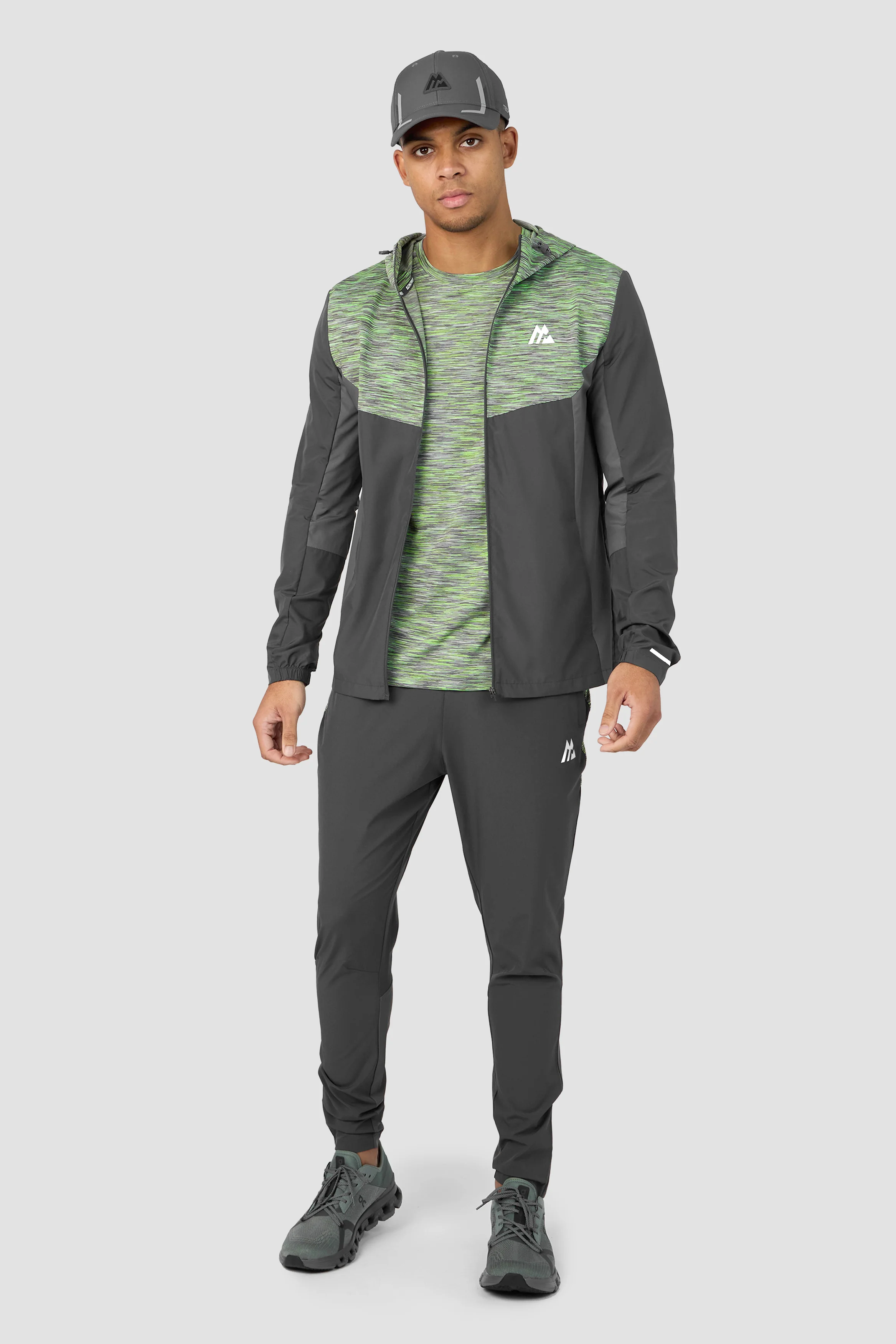 Trail Windbreaker - Grey/Neon Green - Image 6