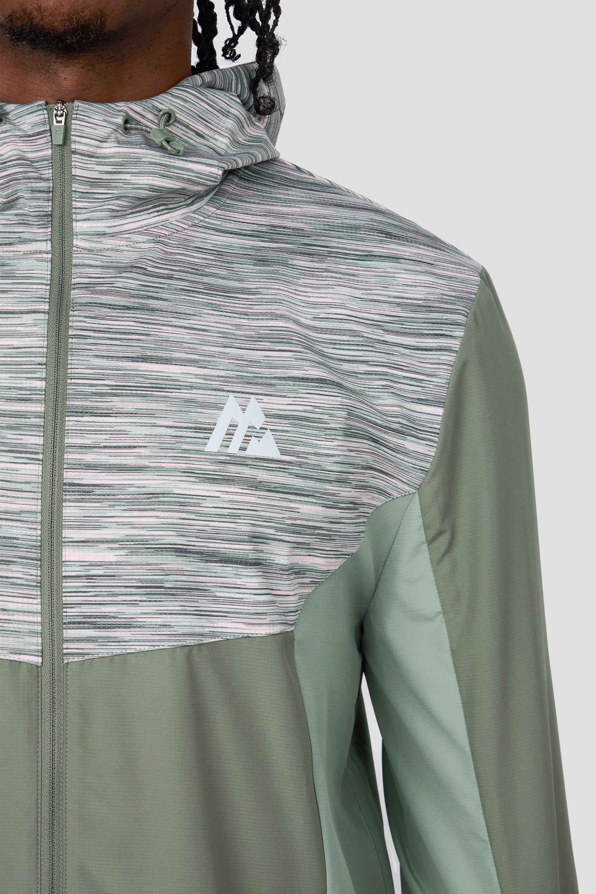 Trail Windbreaker - Green Slate/Pink - Image 4