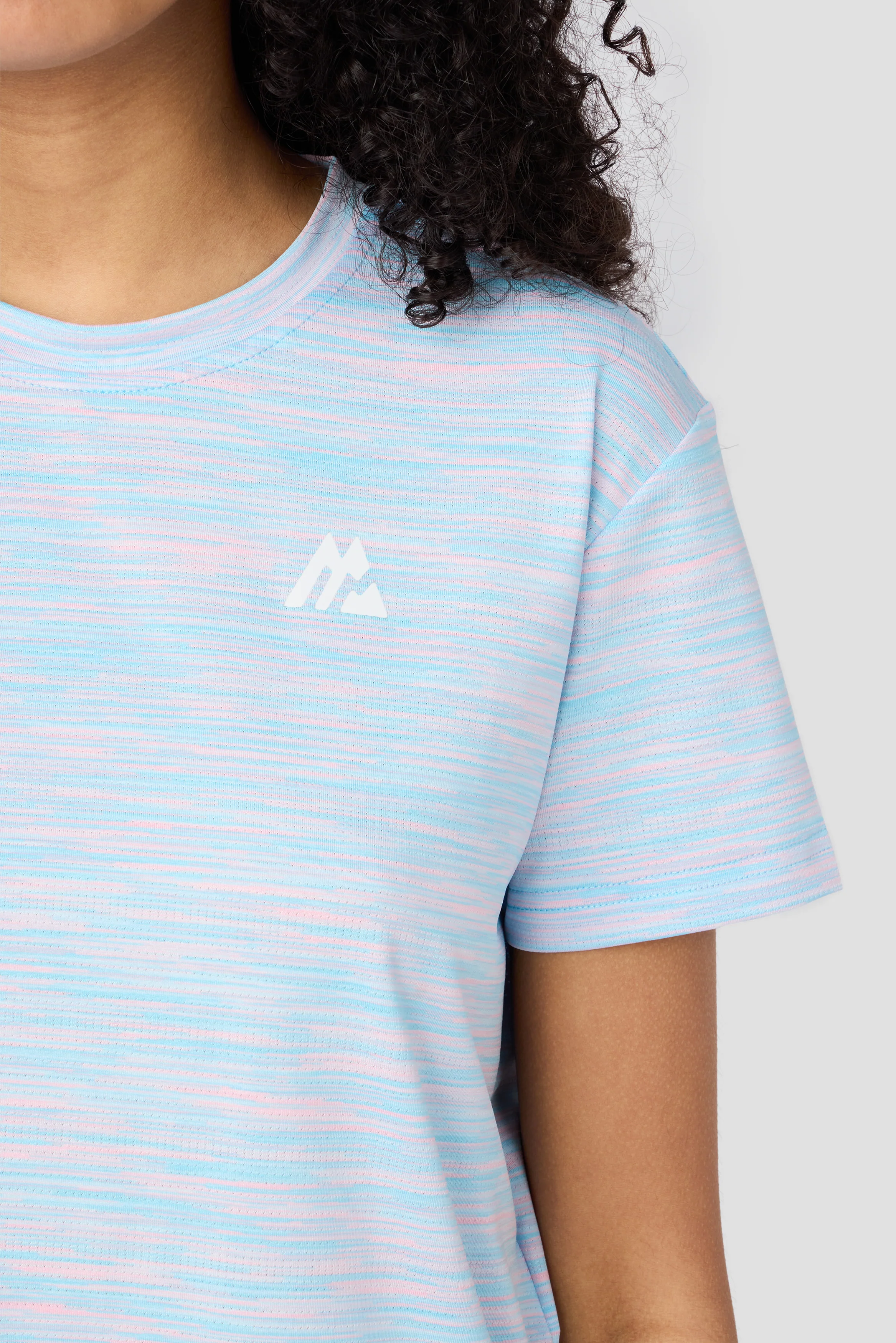 Girls Trail Box T-Shirt - Light Blue/Pink - Image 3