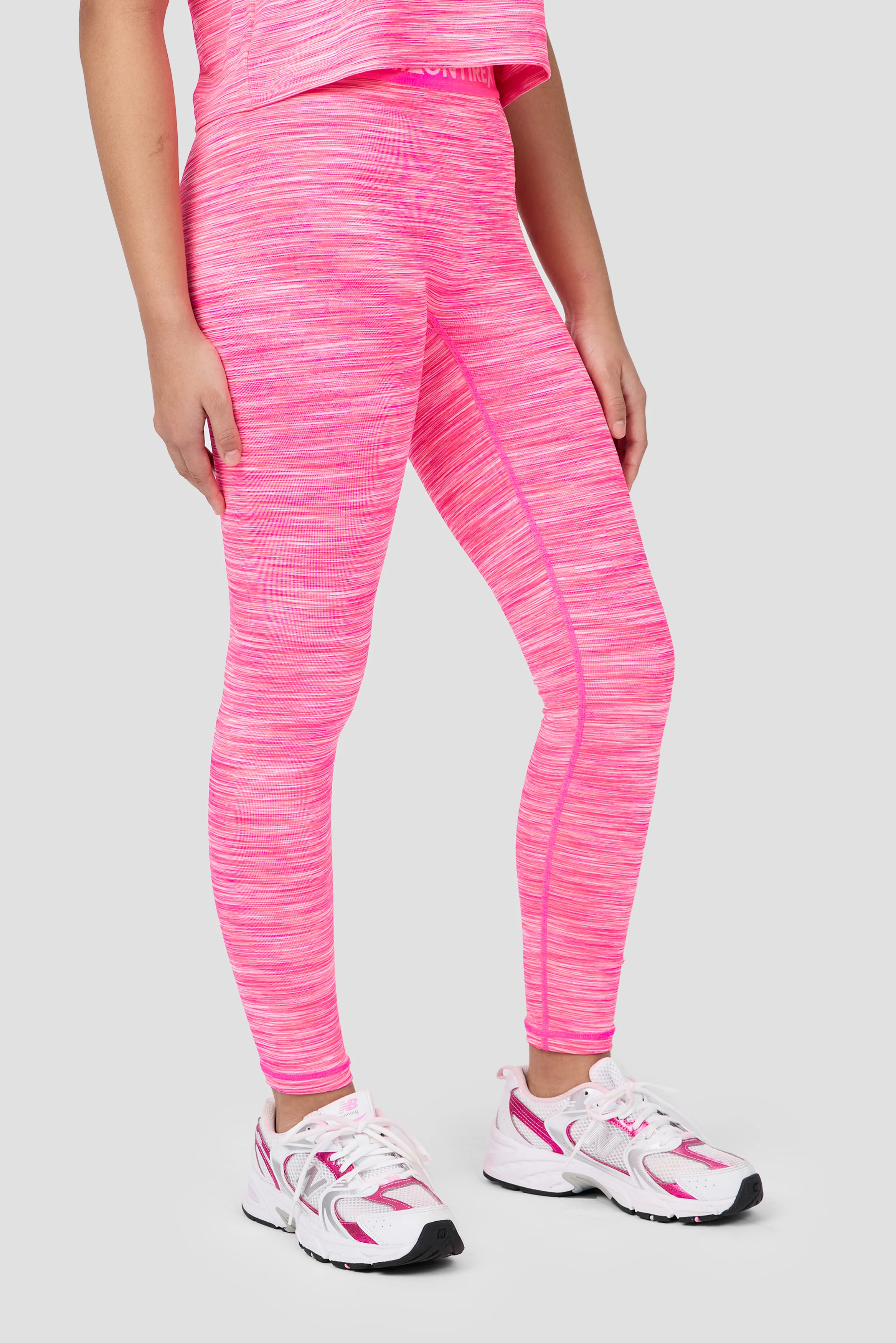 Girls Trail Icon Legging - Neon Pink Multi/White - Image 2