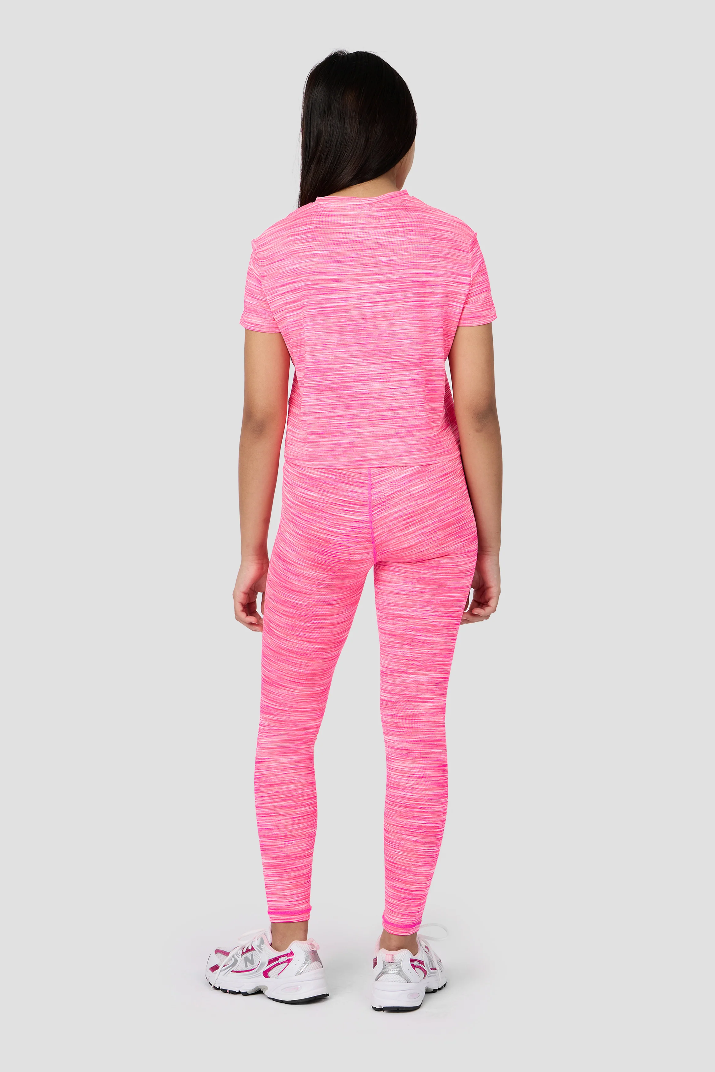 Girls Trail Icon Legging - Neon Pink Multi/White - Image 4