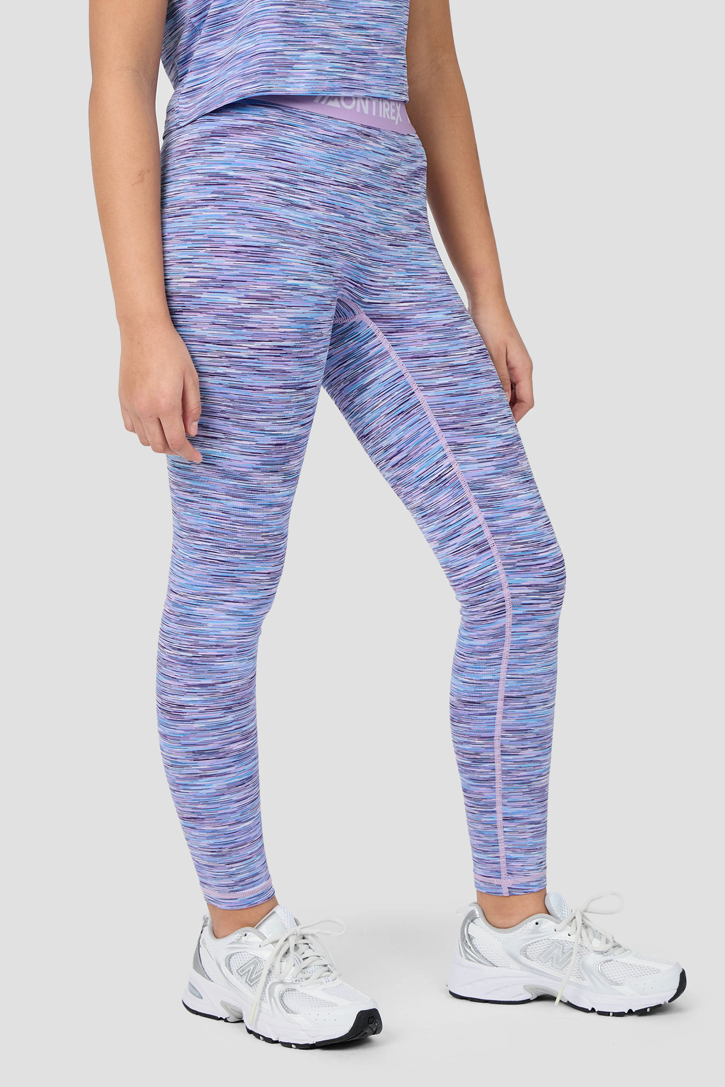 Girls Trail Icon Legging - Lilac/Blue/White - Image 2