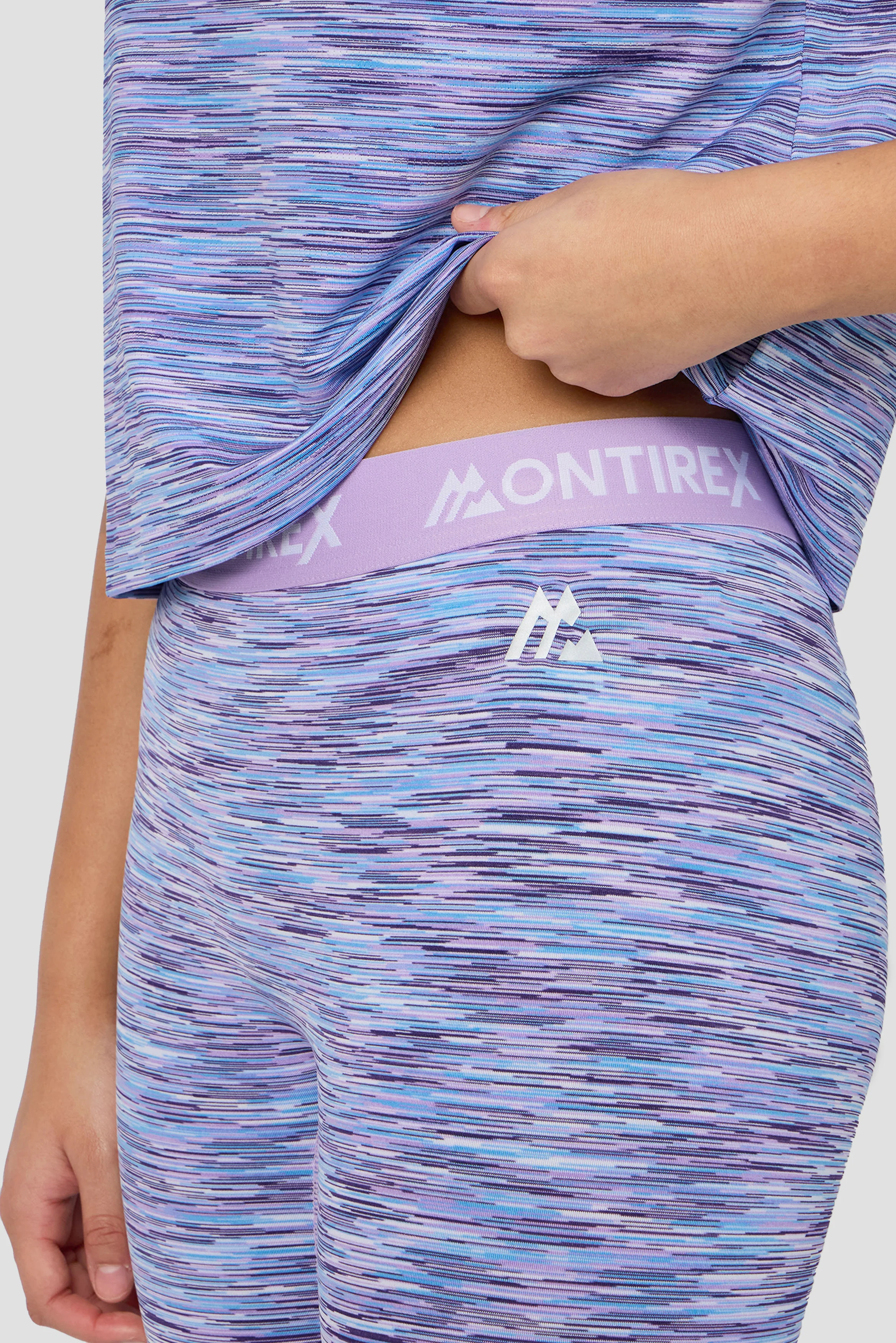 Girls Trail Icon Legging - Lilac/Blue/White - Image 5