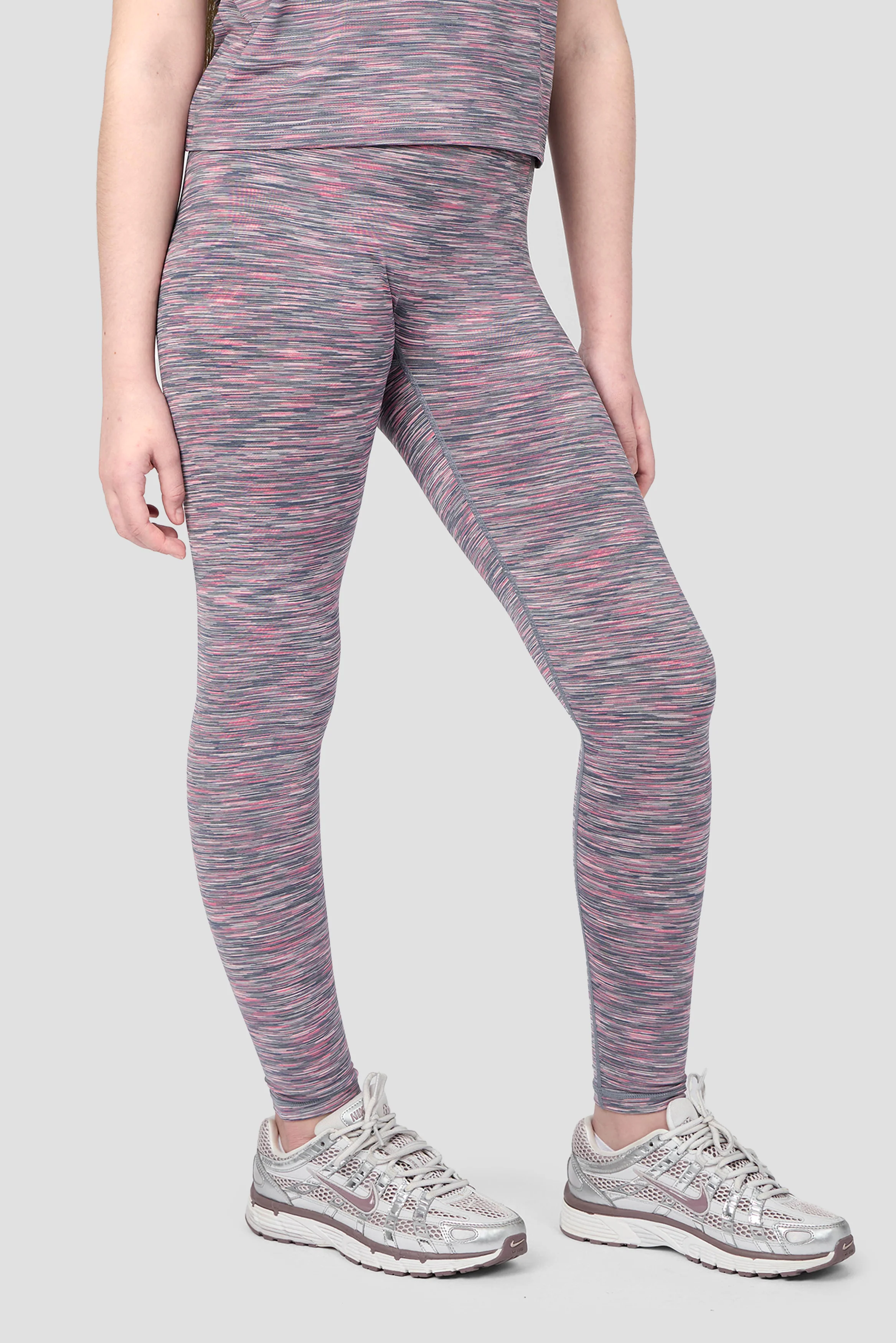 Girls Trail Icon Legging - Grey Multi/Pink - Image 2