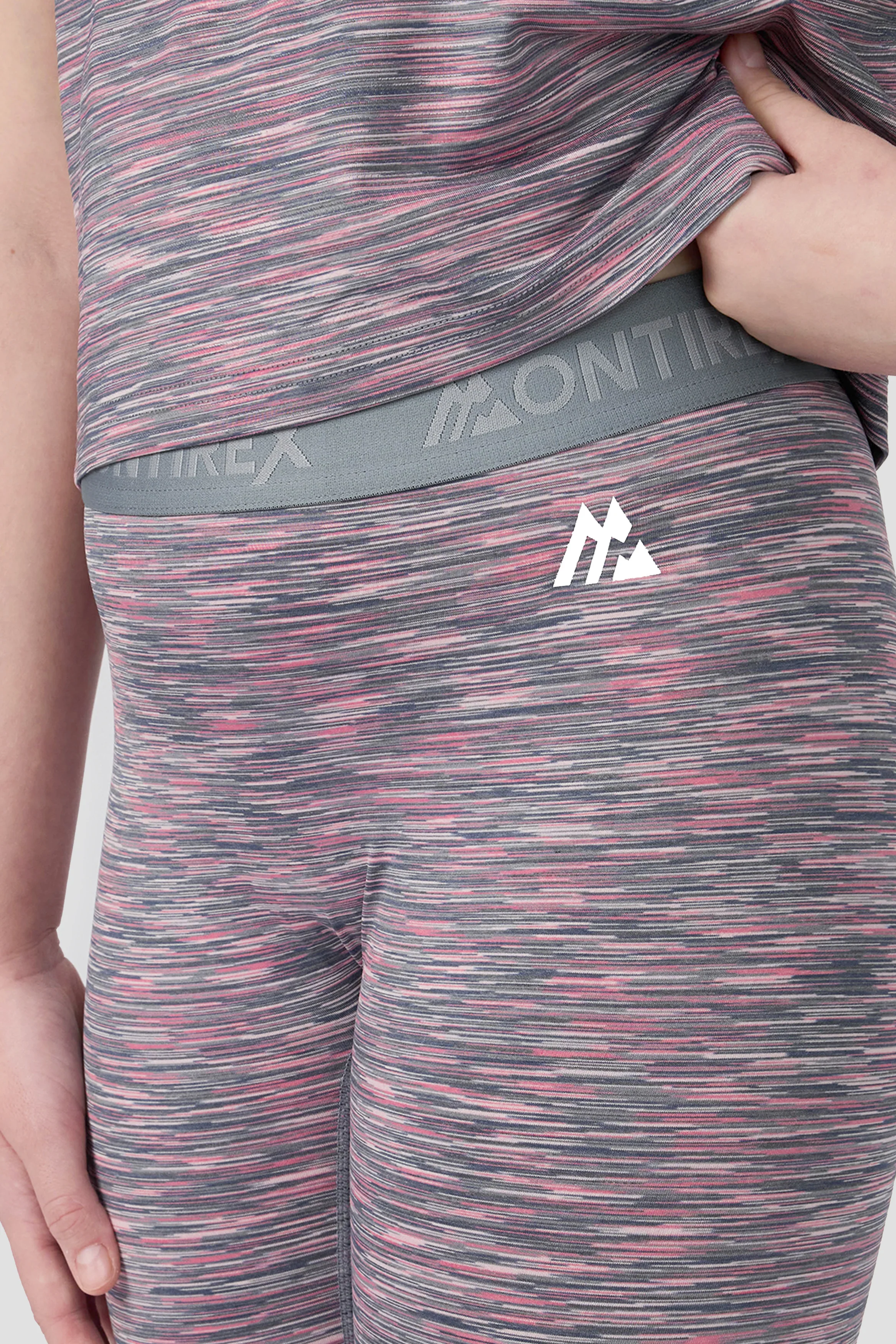 Girls Trail Icon Legging - Grey Multi/Pink - Image 5