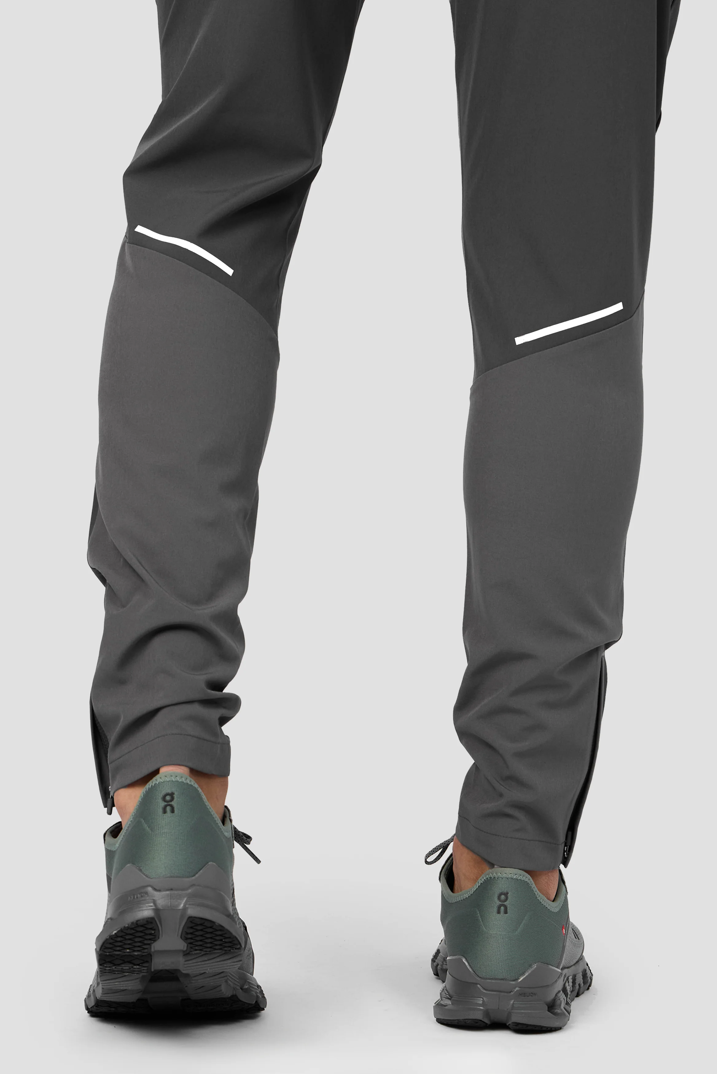 Trail Panel Running Pant - Grey/Neon Green - Image 6
