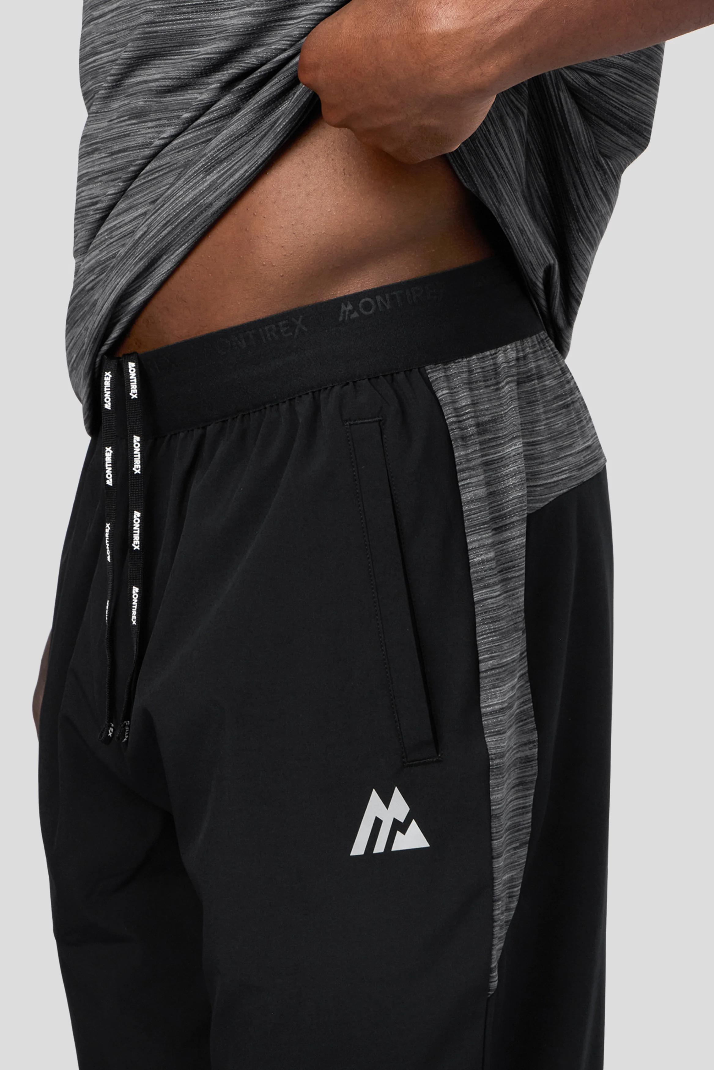 Trail Panel Running Pant - Black/Grey - Image 9