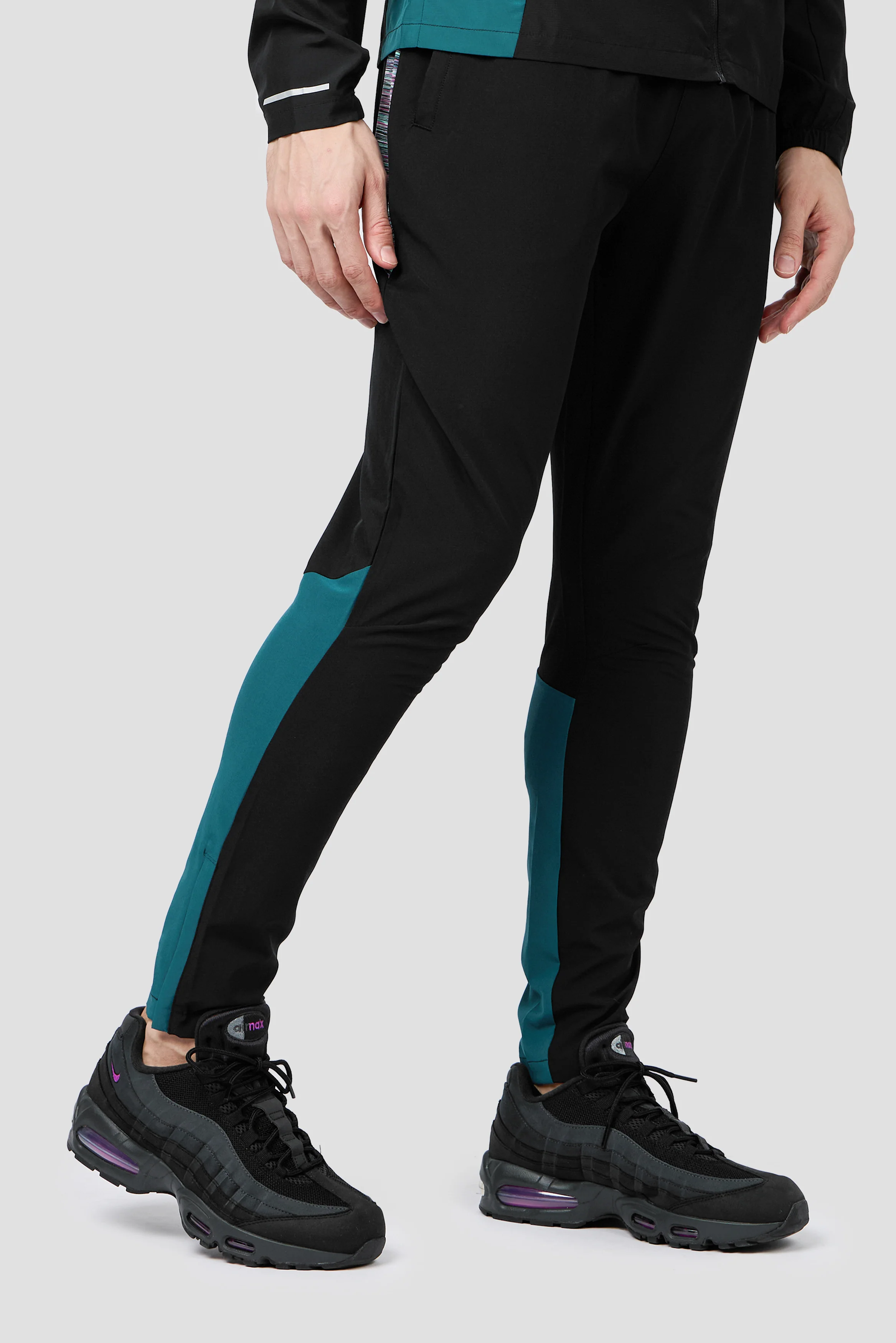 Trail Panel Running Pant - Black/Teal/Pink/White - Image 2