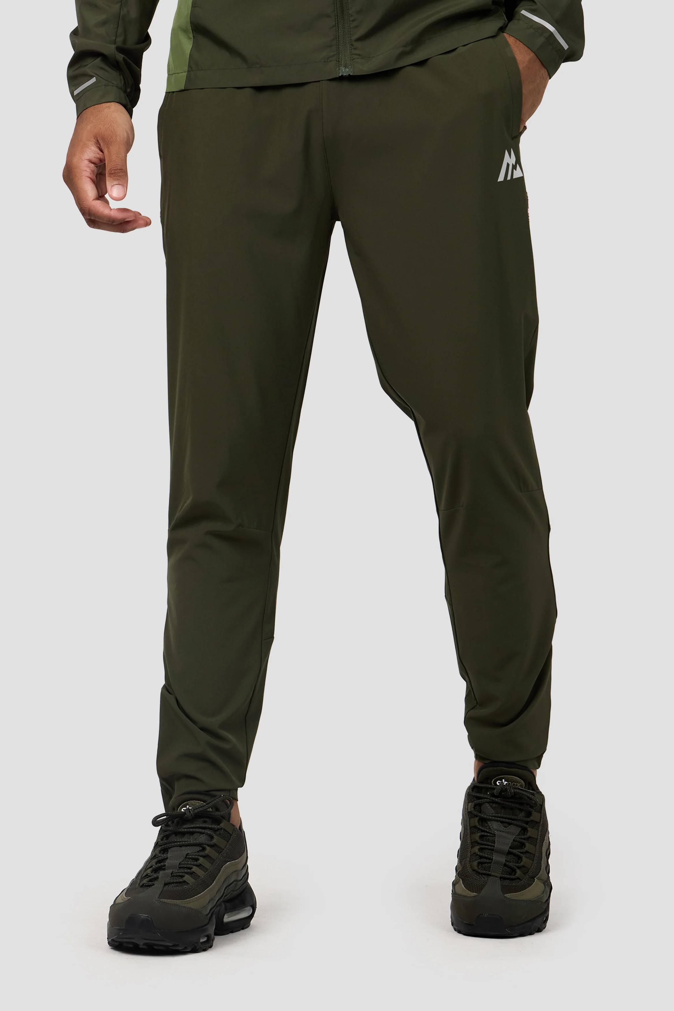 Trail Panel Running Pant - Khaki/Pink/Red - Image 3