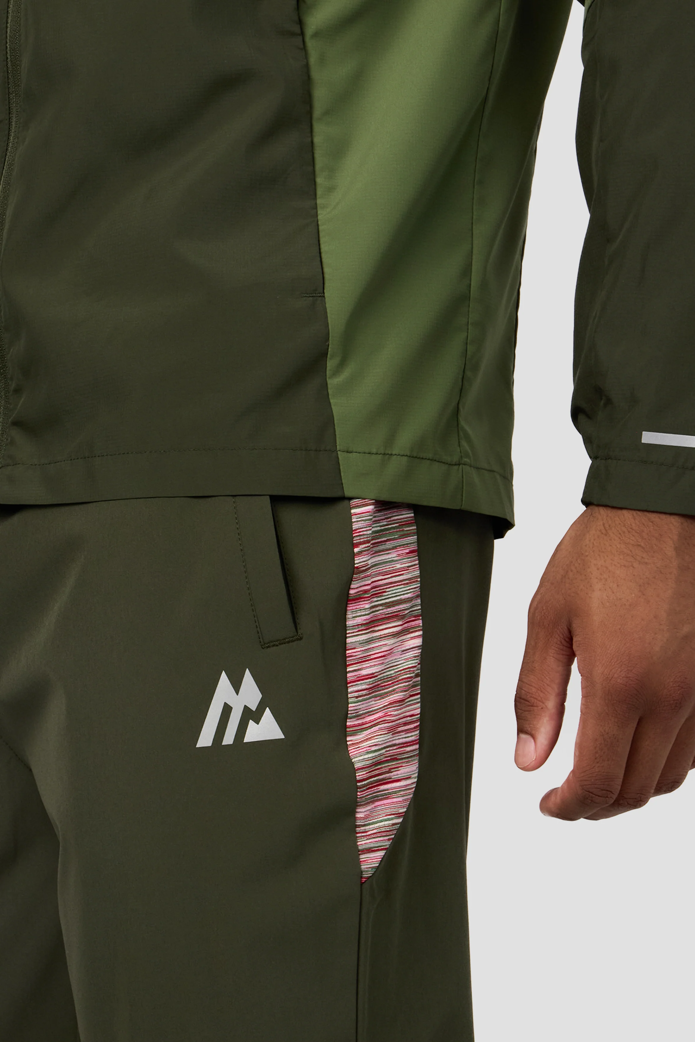 Trail Panel Running Pant - Khaki/Pink/Red - Image 7