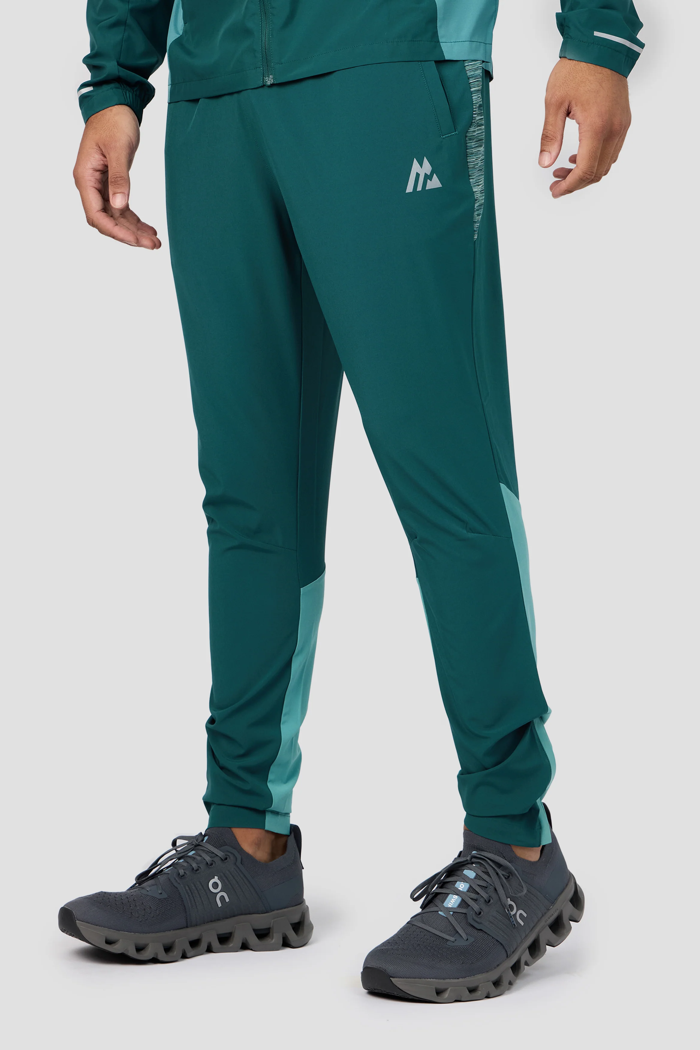 Trail Panel Running Pant - Light Teal Multi