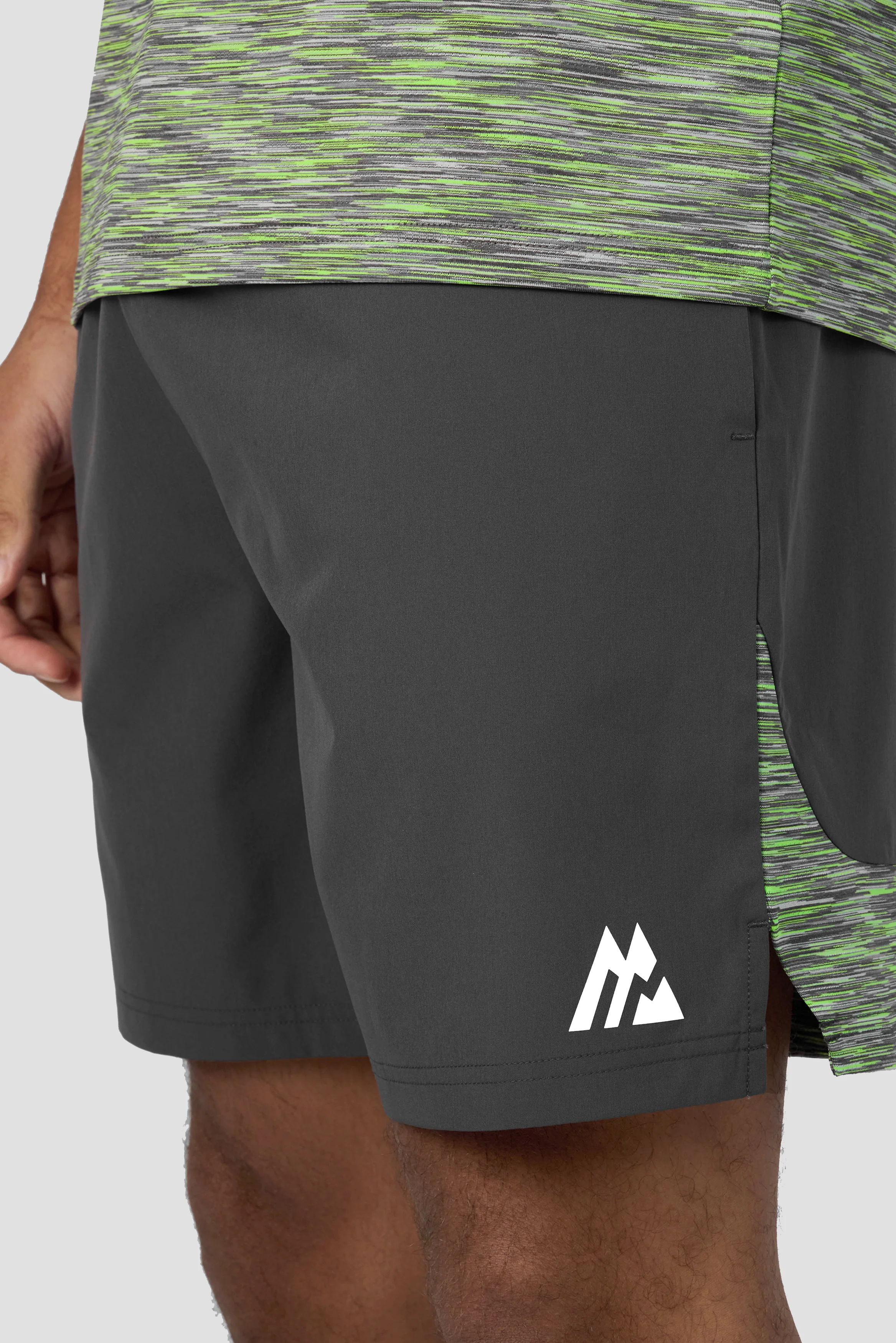 Trail Panel Short - Grey/Neon Green - Image 5