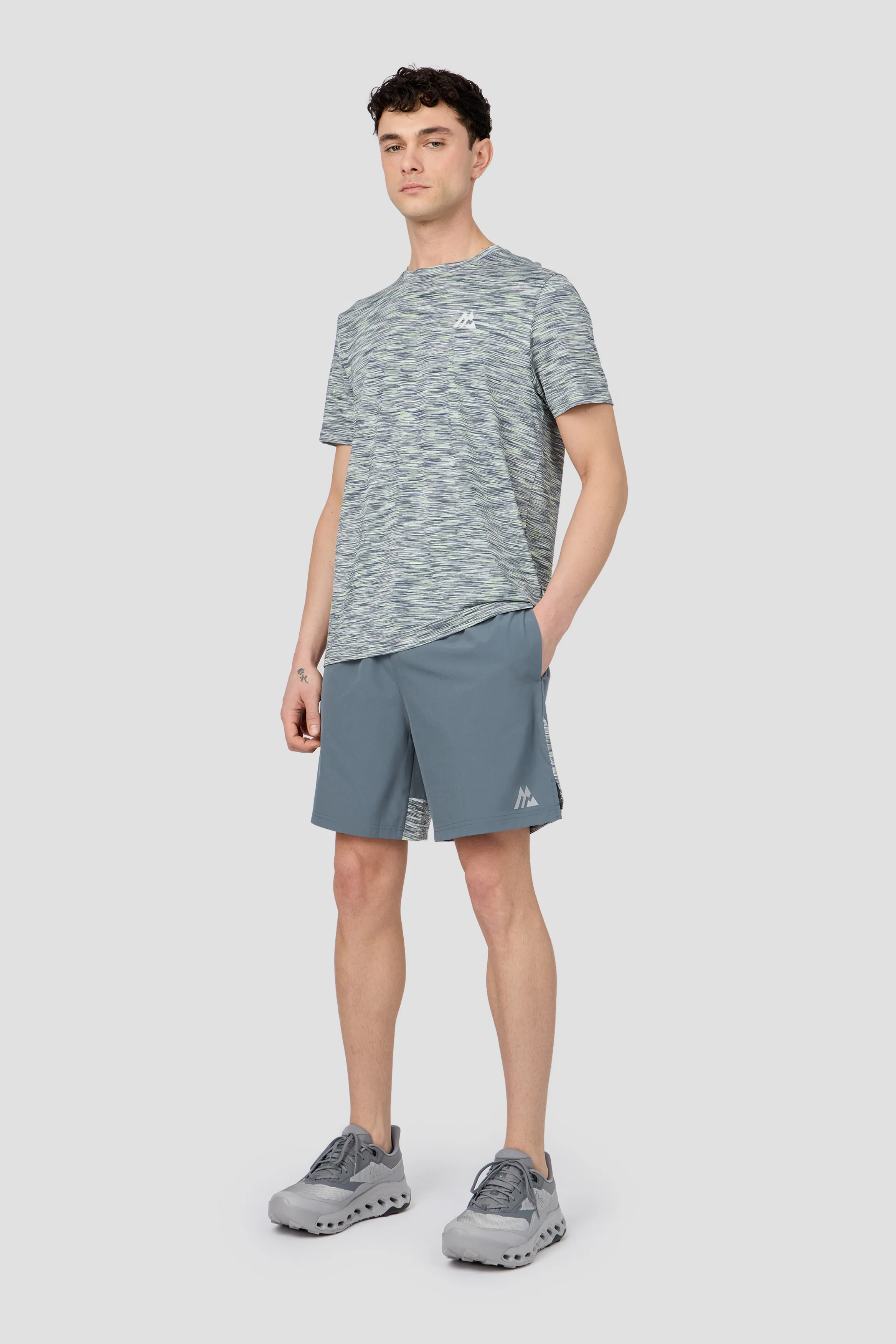 Trail Panel Short - Grey/Green/White - Image 3