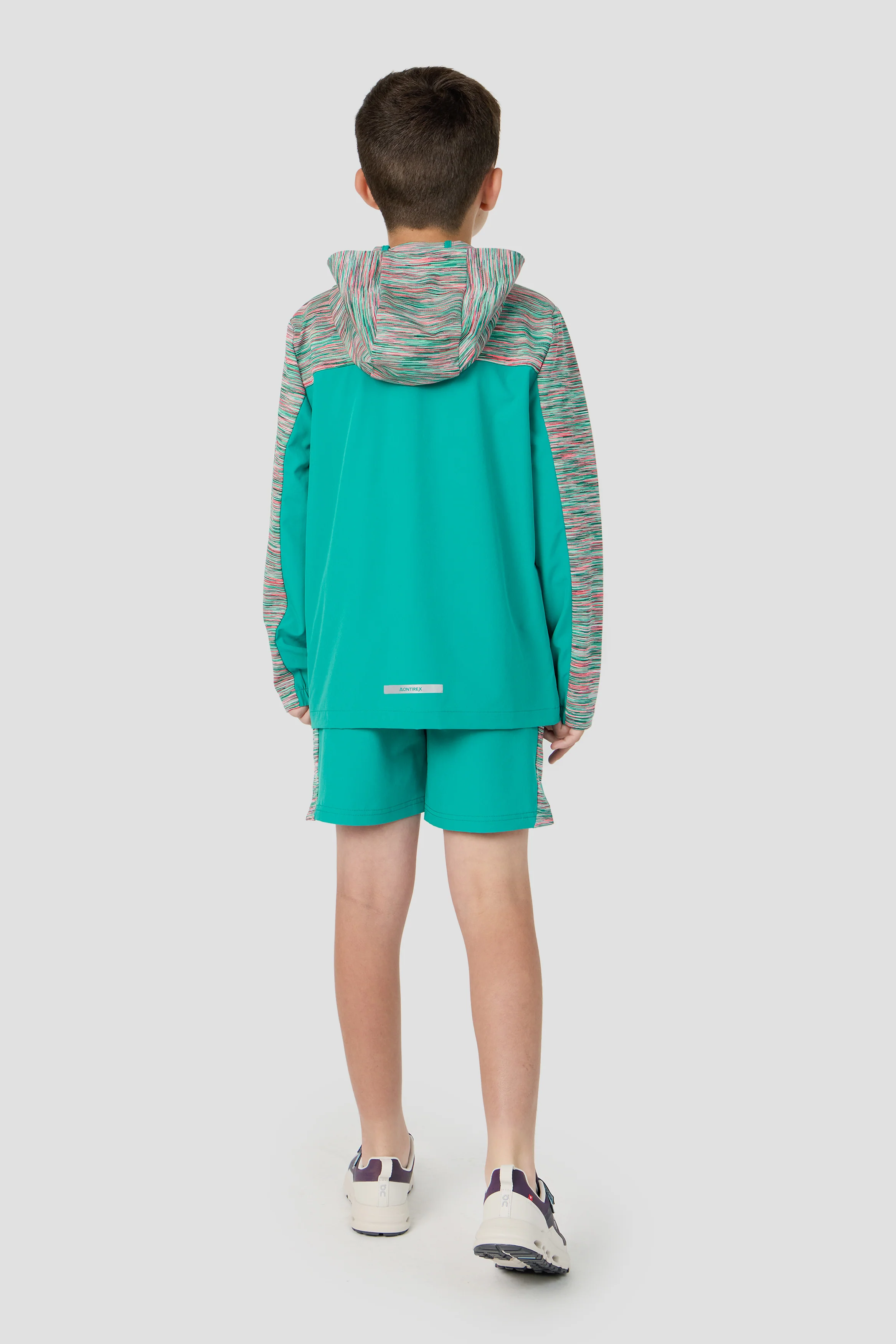 Boys Trail Panel Short - Teal/Pink/White - Image 6