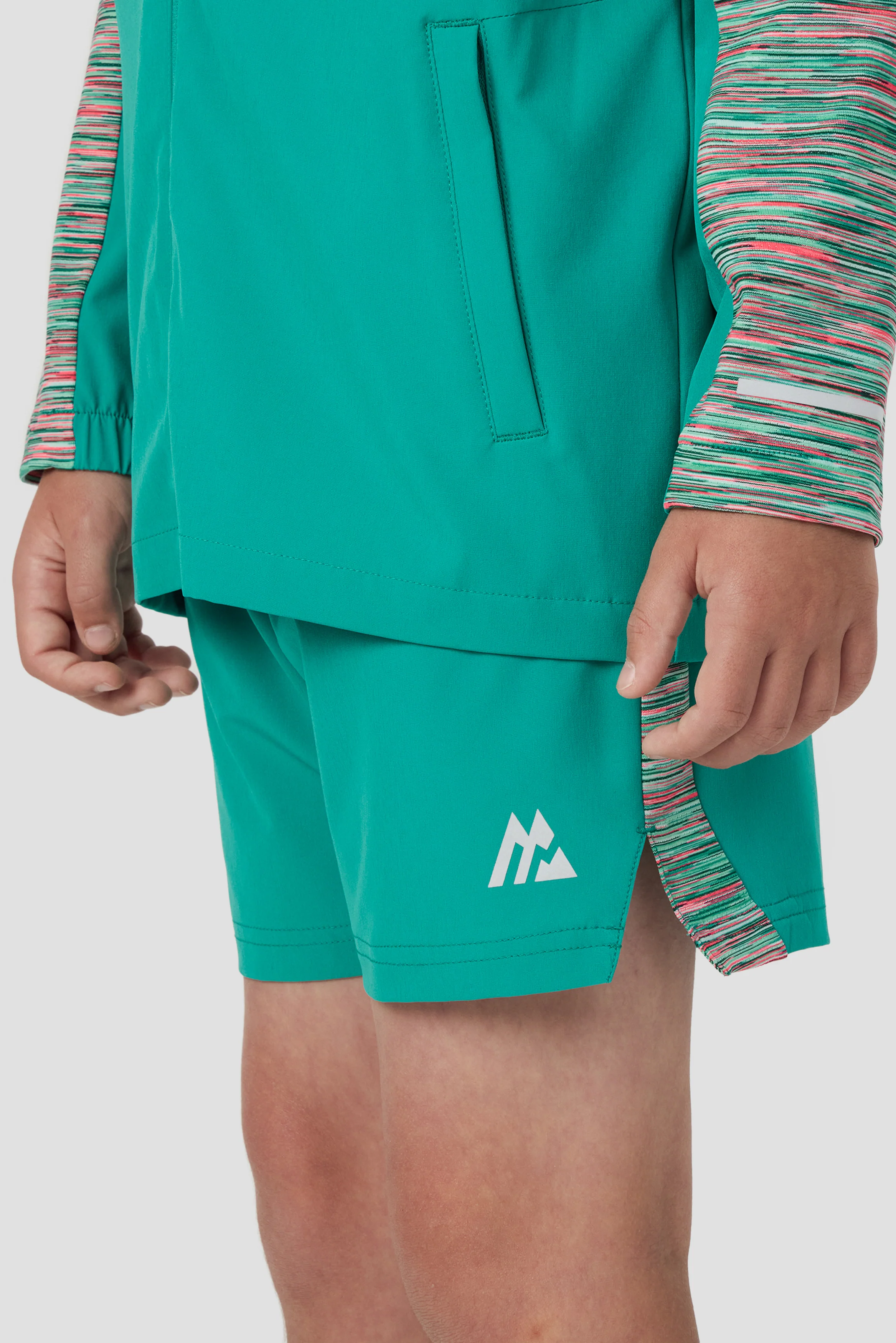 Boys Trail Panel Short - Teal/Pink/White - Image 7