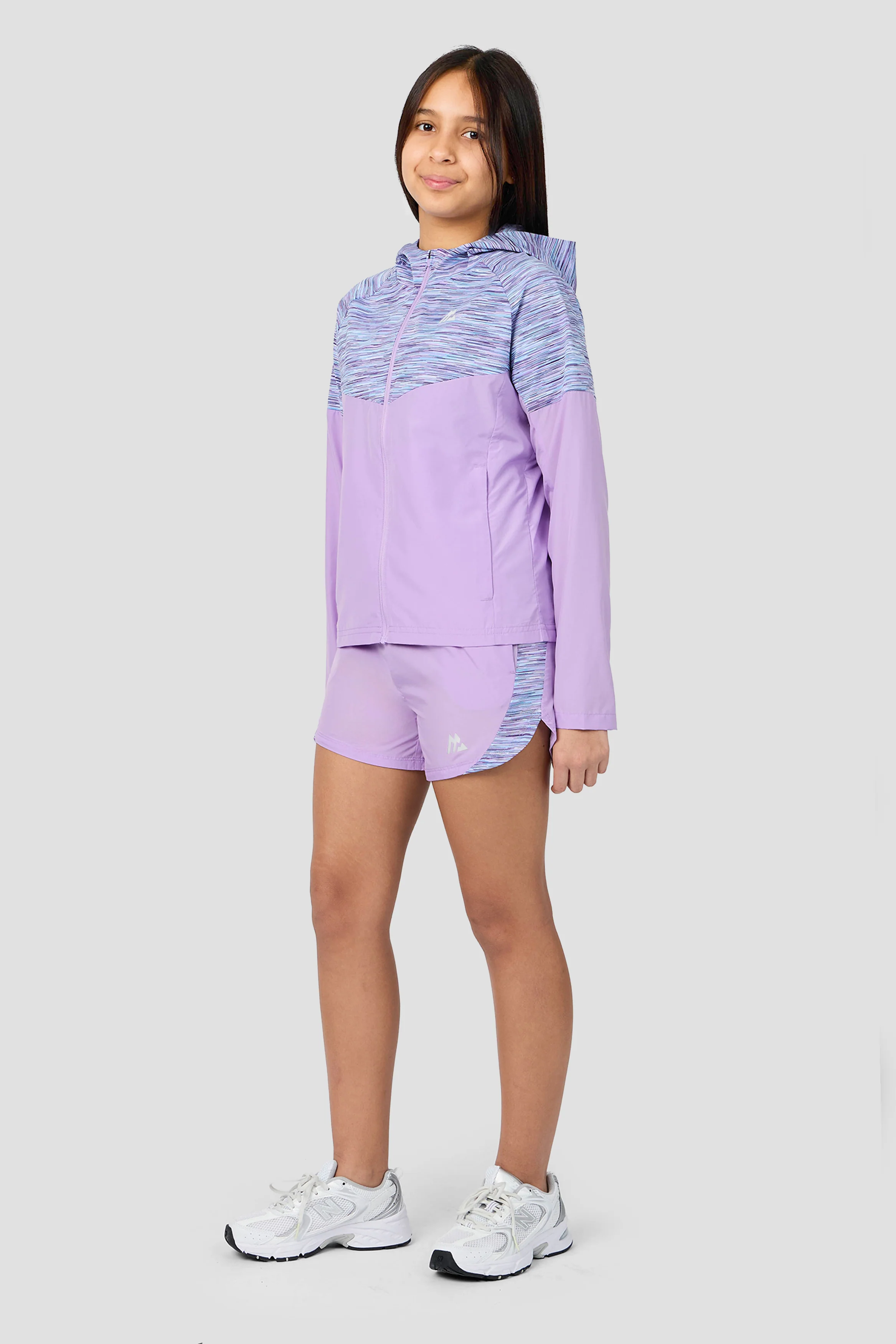 Girls Trail Panel Short - Lilac/Blue/White - Image 3