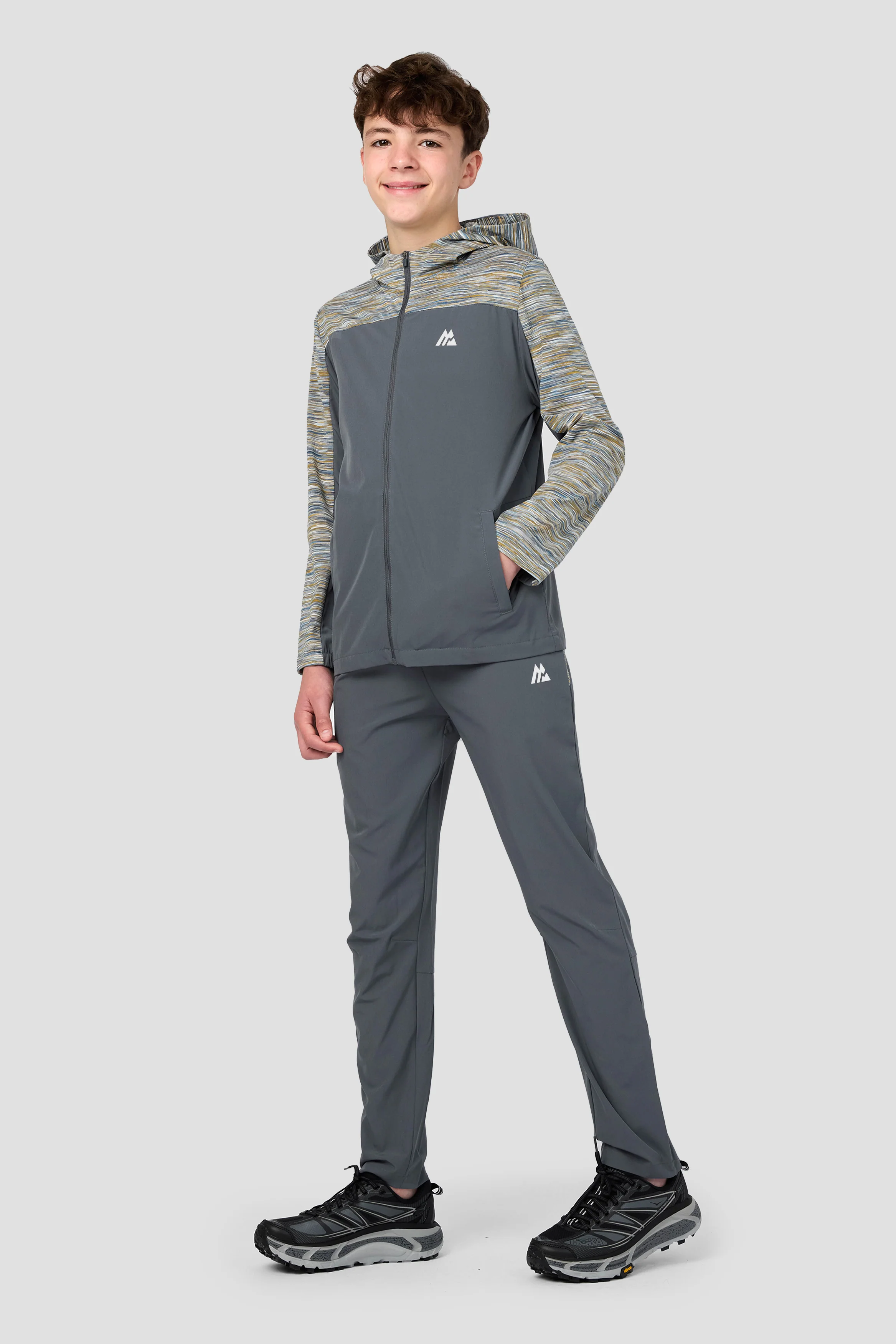 Boys Trail Woven Pant - Grey/Blue/Orange - Image 5