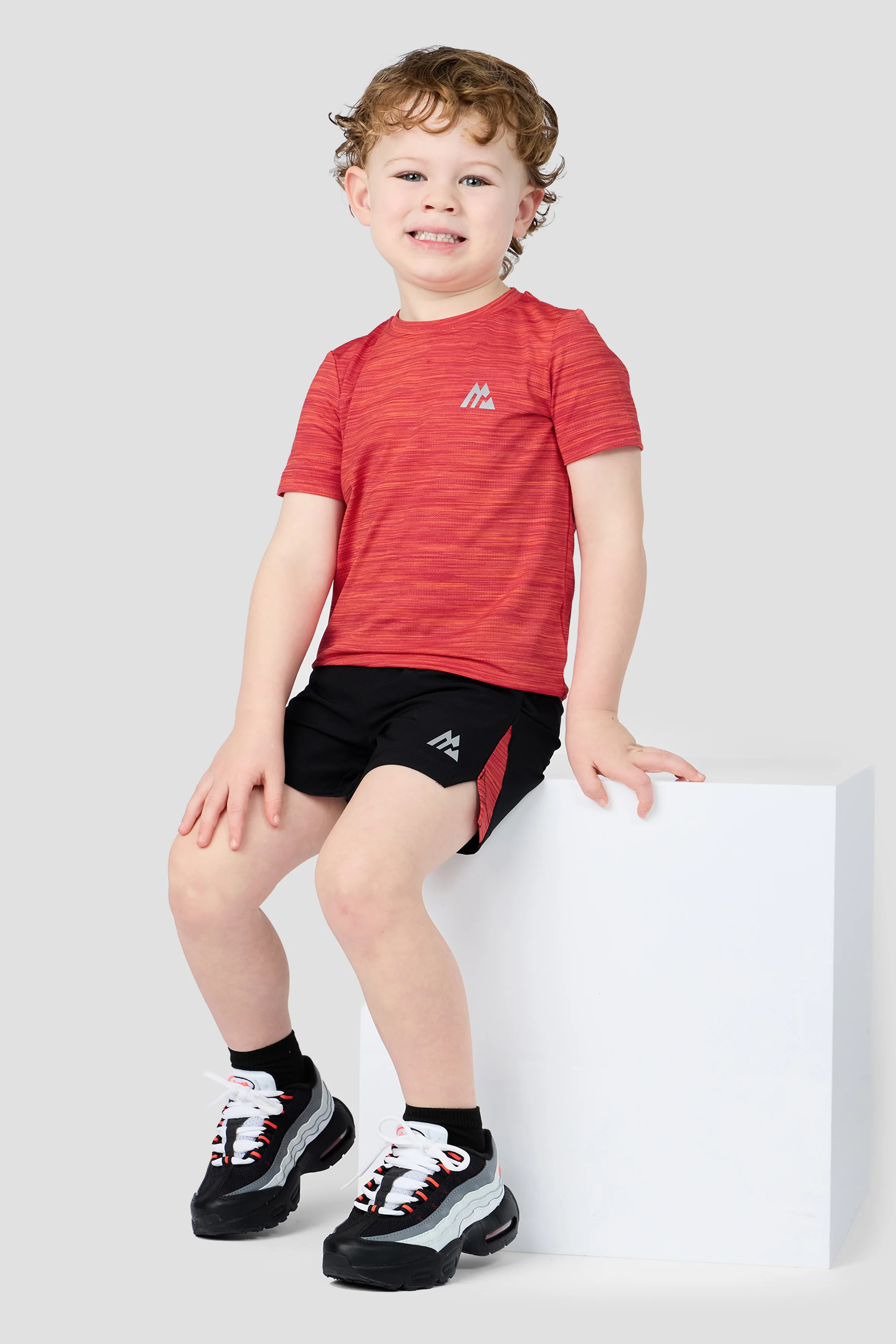 Infant Boys Trail T-Shirt/Short Set - Black/Red/Orange - Image 3