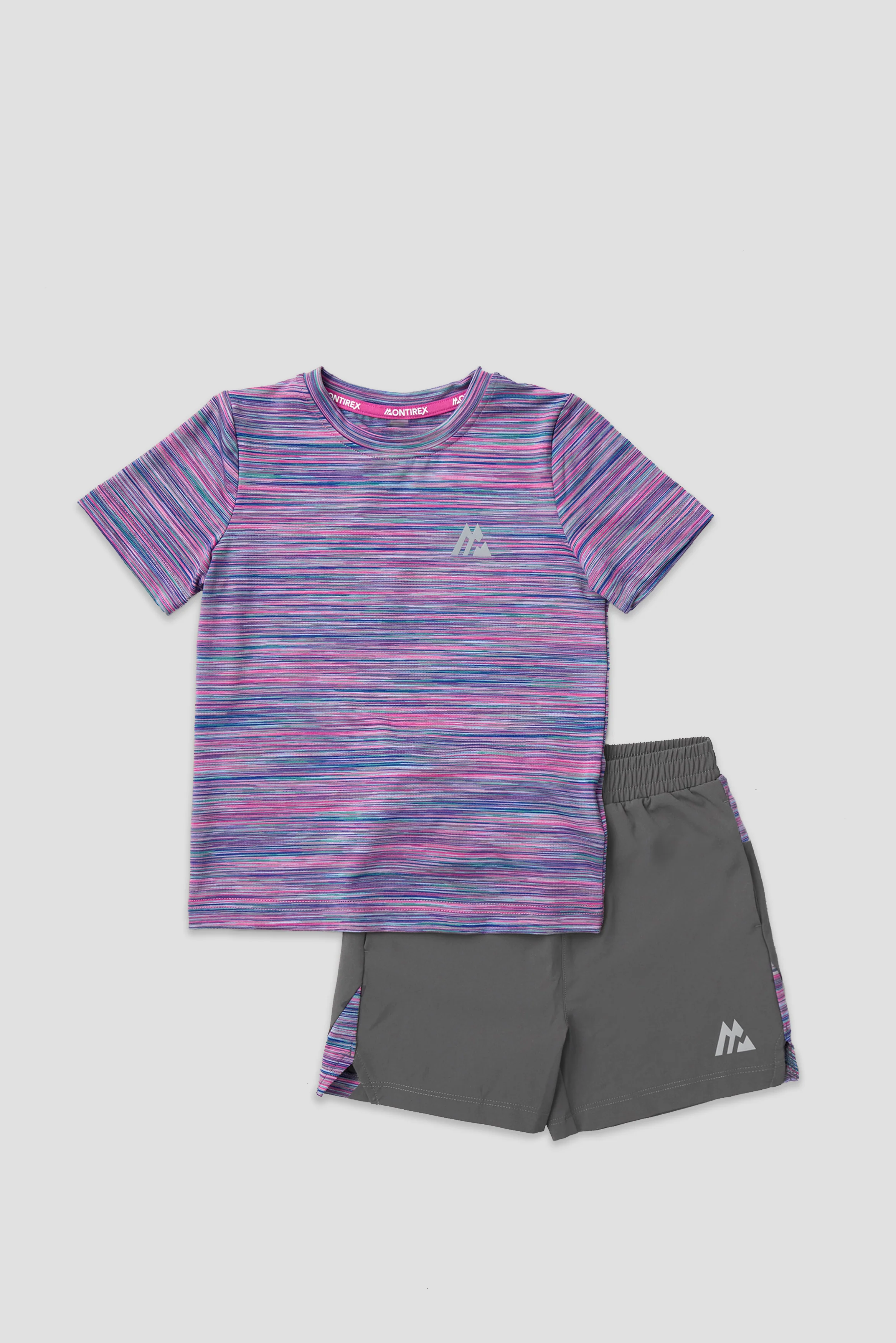 Infant Boys Trail T-Shirt/Short Set - Grey/Pink/Purple/Blue - Image 4