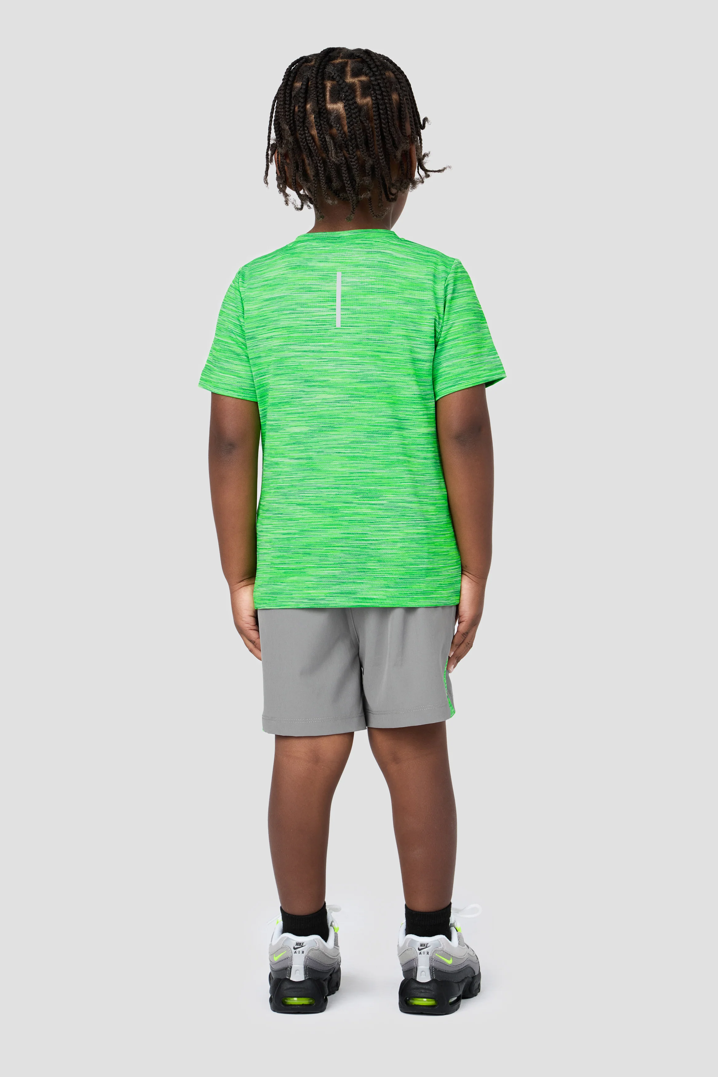 Infant Boys Trail T-Shirt/Short Set - Grey/Neon Green Multi - Image 2