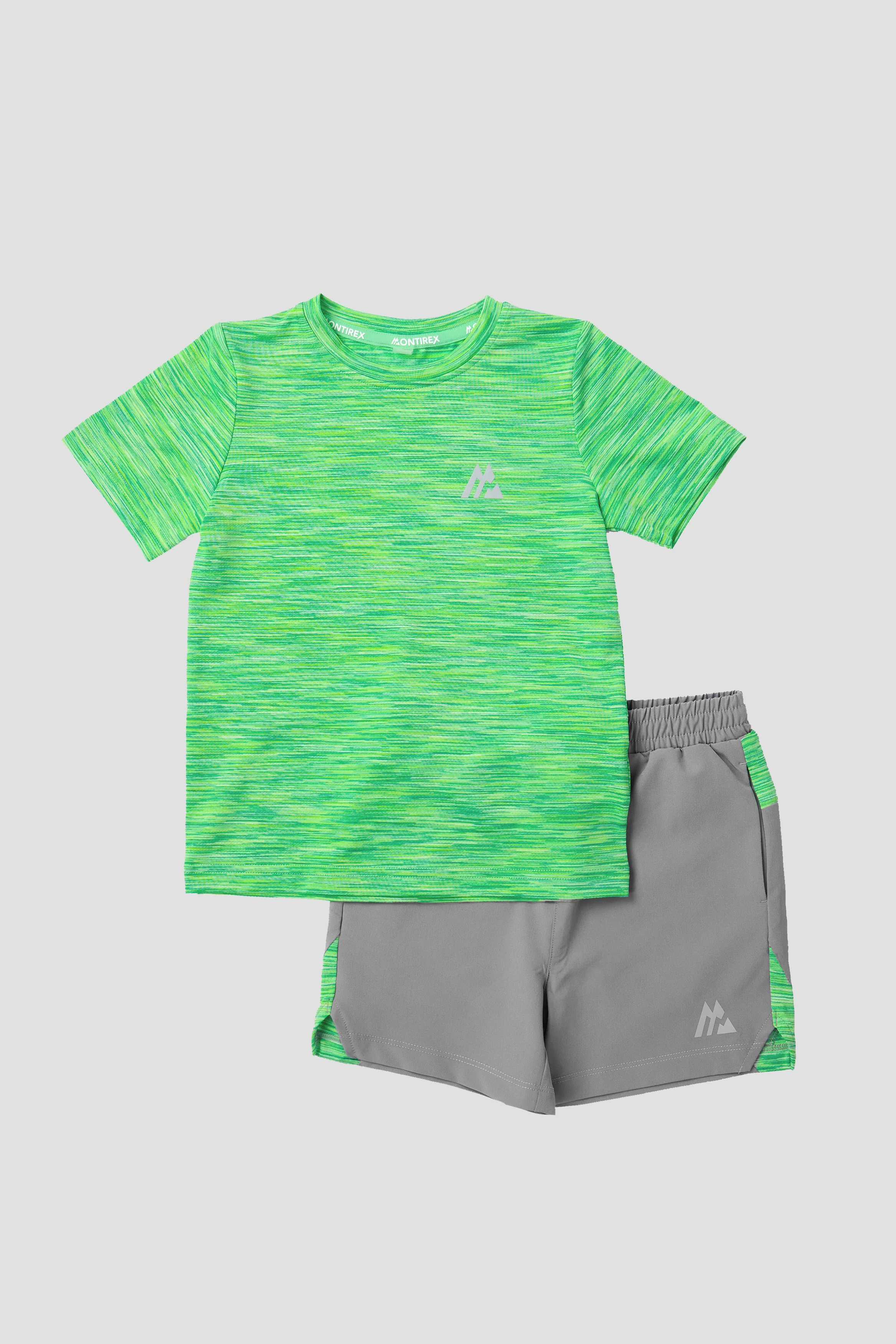 Infant Boys Trail T-Shirt/Short Set - Grey/Neon Green Multi - Image 4